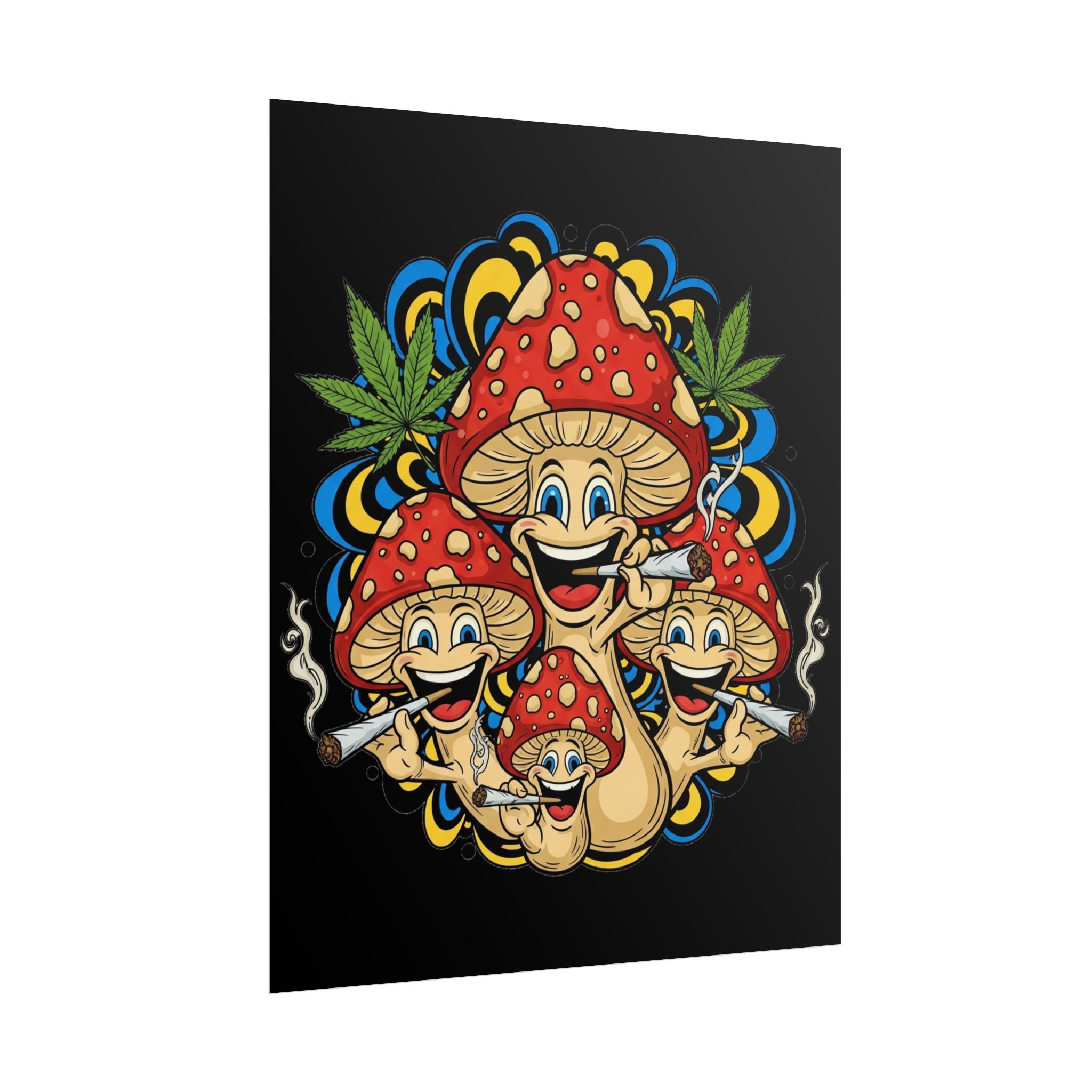 Whimsical Mushroom Art Prints, Psychedelic Decor, Unique Wall Art, Gift for Mushroom Lovers, Bohemian Home Decor