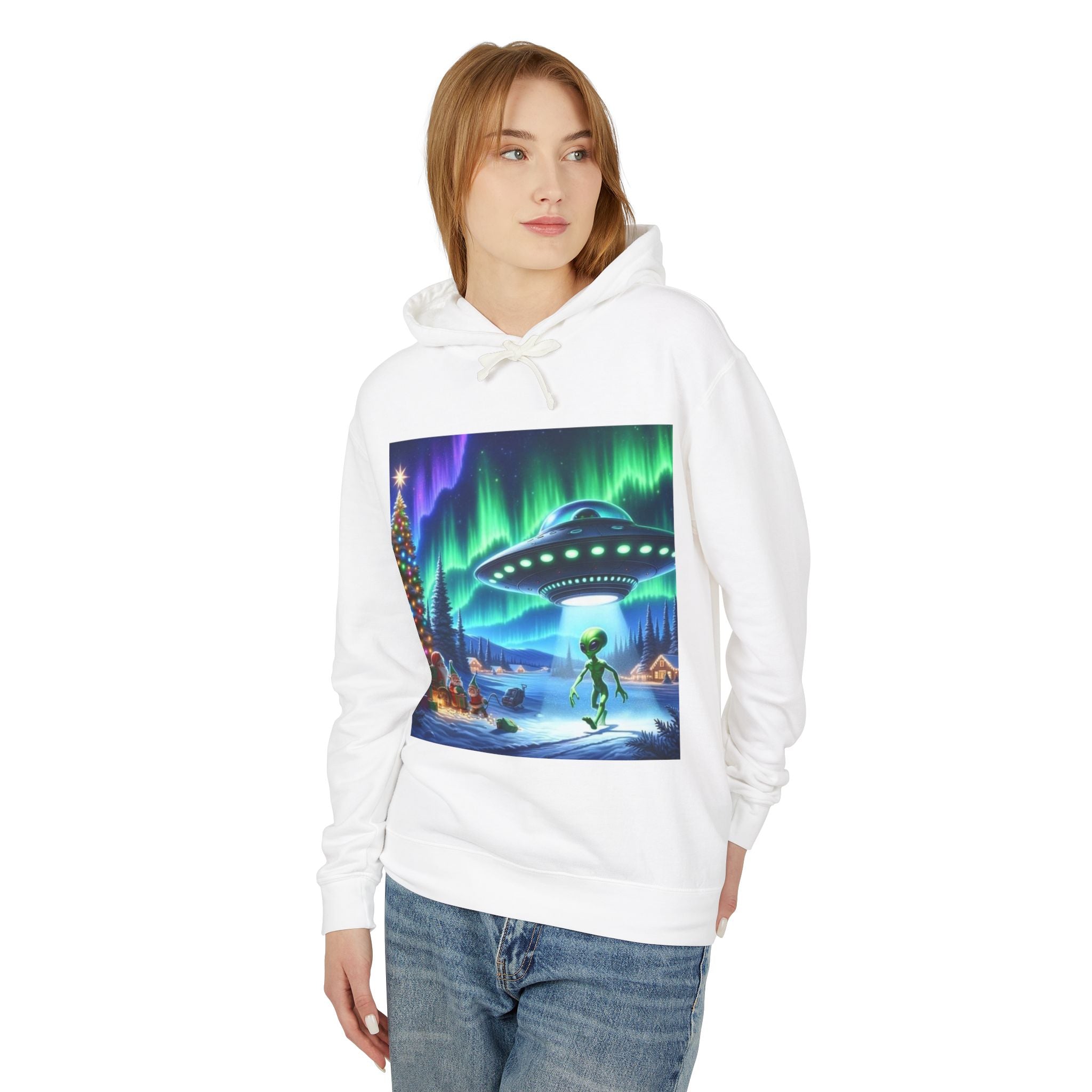 Alien Christmas Lightweight Hoodie