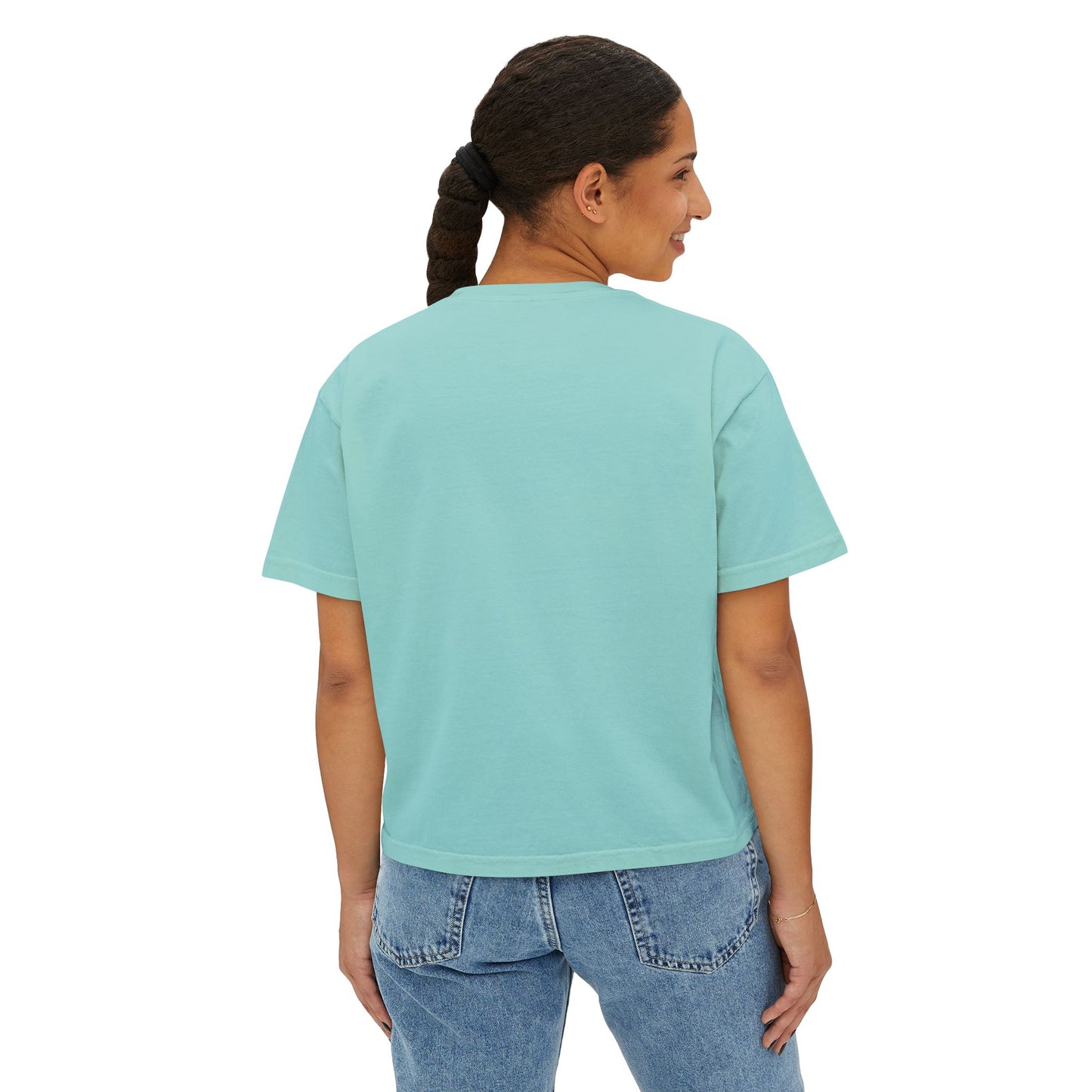 Cosmic Graphic Women's Boxy Tee - Boho Vibes, Perfect for Festivals, Casual Wear, Gifts, and Spiritual Celebrations
