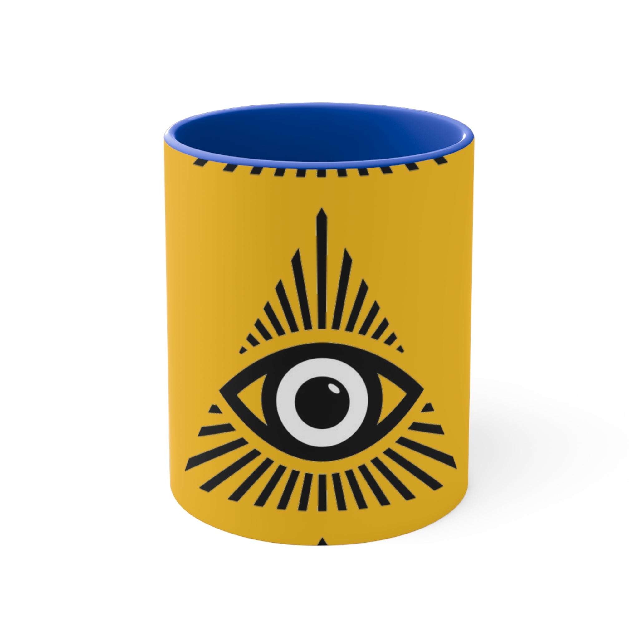 Mystical Eye Accent Mug - Bohemian Coffee Cup, Unique Gift for Occasions, Artistic Home Decor, Tea Mug, Spirituality