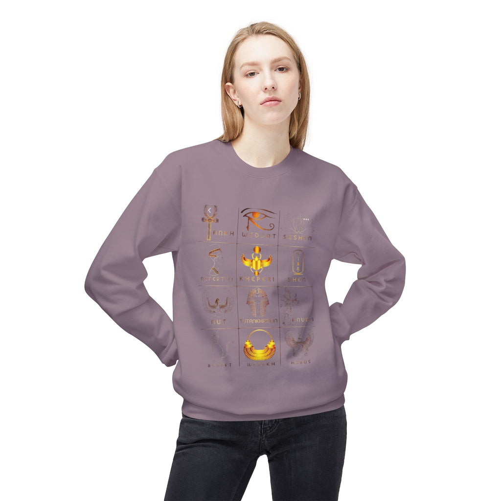 Egyptian Hieroglyphs Sweatshirt, Cozy Crewneck with Ancient Symbols, Unisex Fashion for History Lovers, Gift for Birthdays & Holidays