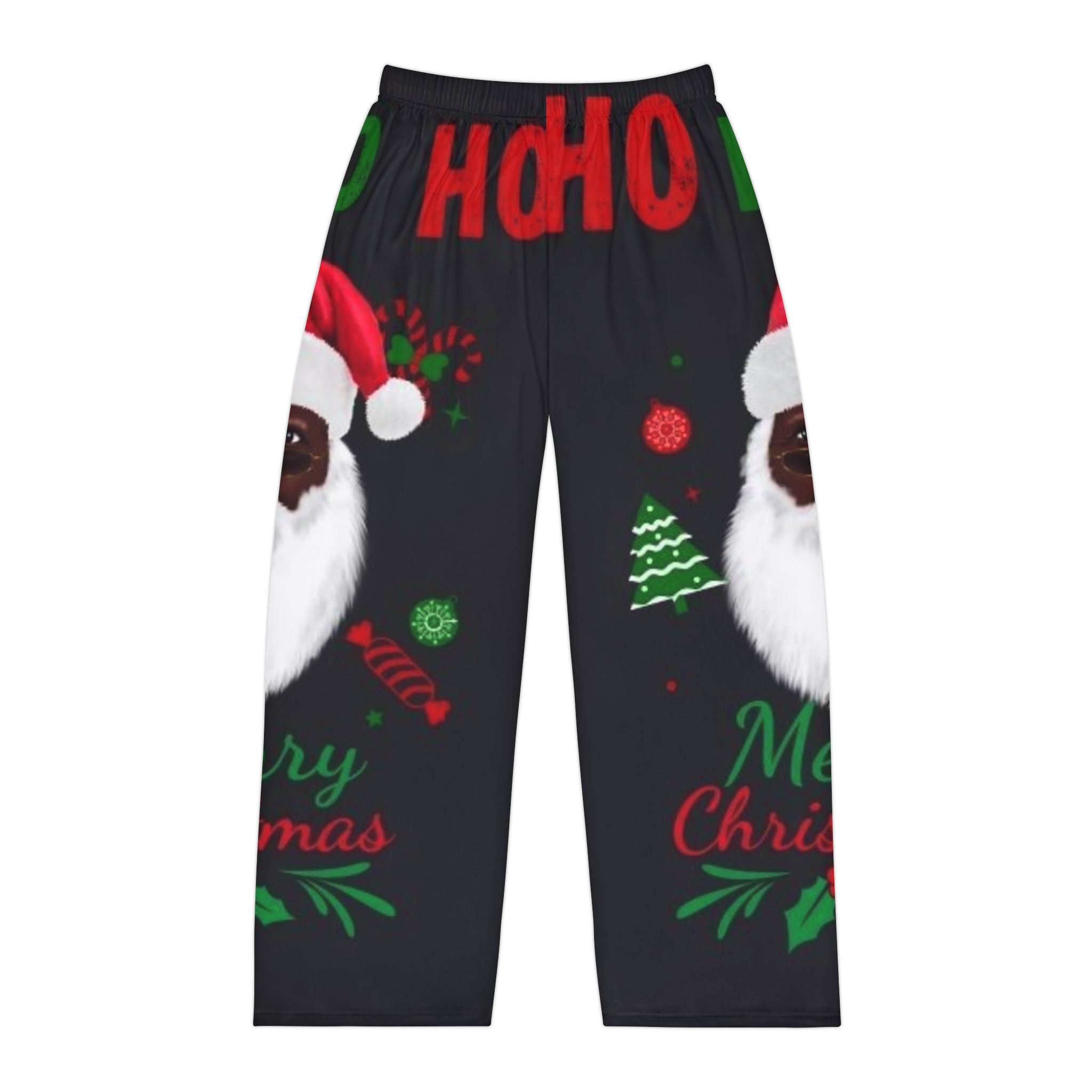 Men's Christmas Pajama Pants – Black Santa 'Ho Ho' Holiday Sleep Lounge Pants