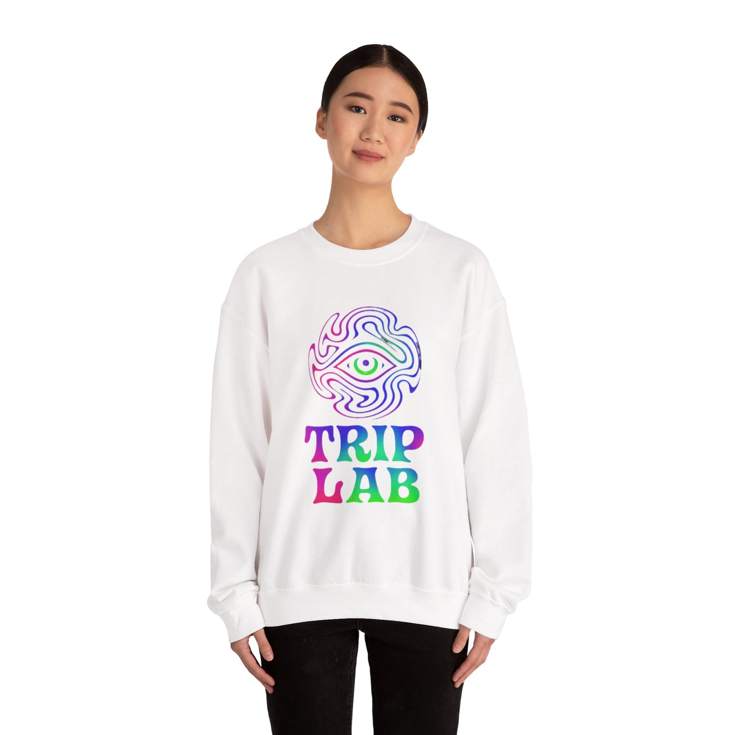 Psychedelic Trip Lab Sweatshirt, Unisex Crewneck, Cozy Gift for Festival Lovers, Casual Wear, Street Style