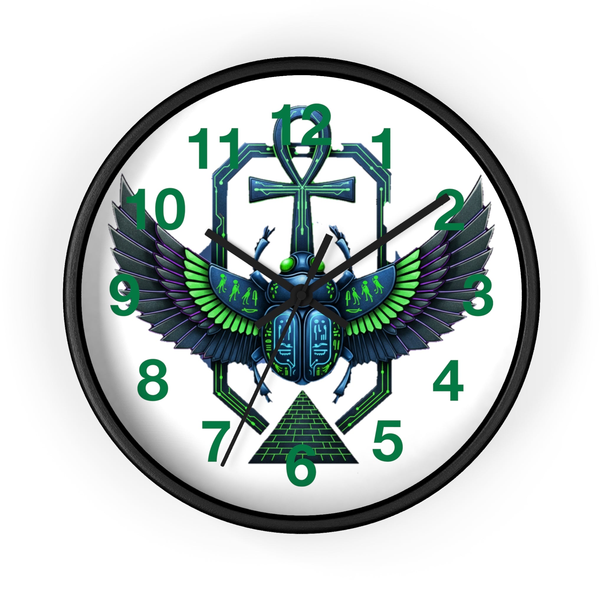 Egyptian Inspired Wall Clock, Unique Home Decor, Gift for Her, Vintage Style, Bohemian Wall Art, Eco-Friendly Timepiece