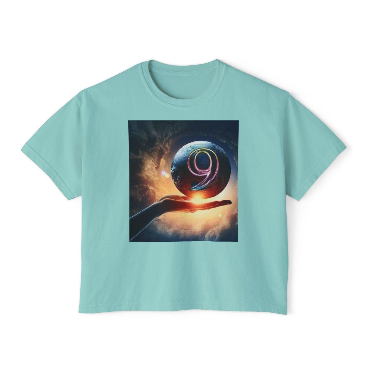 Cosmic Graphic Women's Boxy Tee - Boho Vibes, Perfect for Festivals, Casual Wear, Gifts, and Spiritual Celebrations