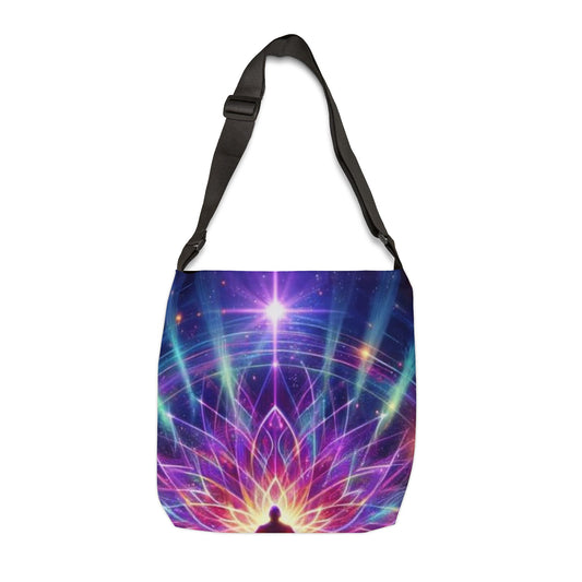 Spiritual Lotus Adjustable Tote Bag, Boho Style, Yoga Bag, Festival Essential, Eco-Friendly Carrier, Meditation Tote