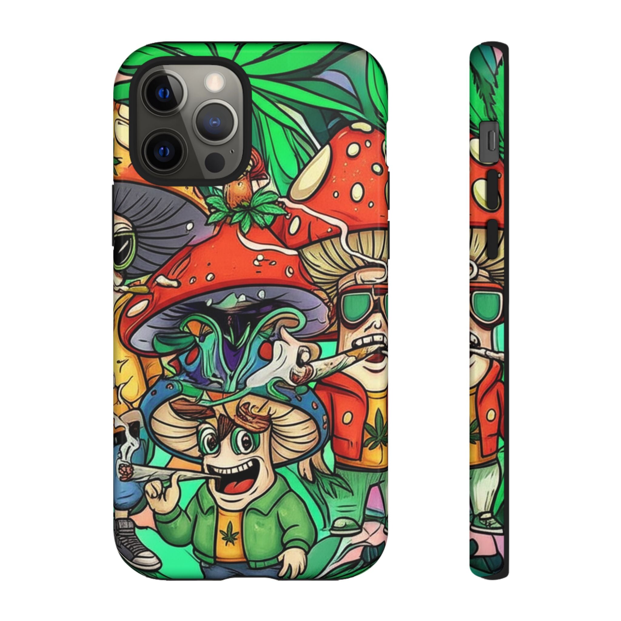 Vibrant Phone Case Featuring Funky Mushroom Art, Tough Cases, Trendy Accessories, Unique Gifts, Eclectic Style, Phone Protection