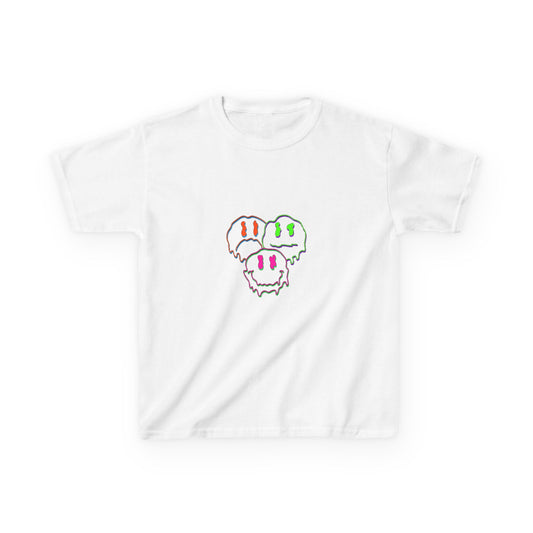 Colorful Skull Kids Tee - Trendy Graphic Shirt for Kids, Casual Wear, Birthday Gift, Party Outfit, Summer Fun