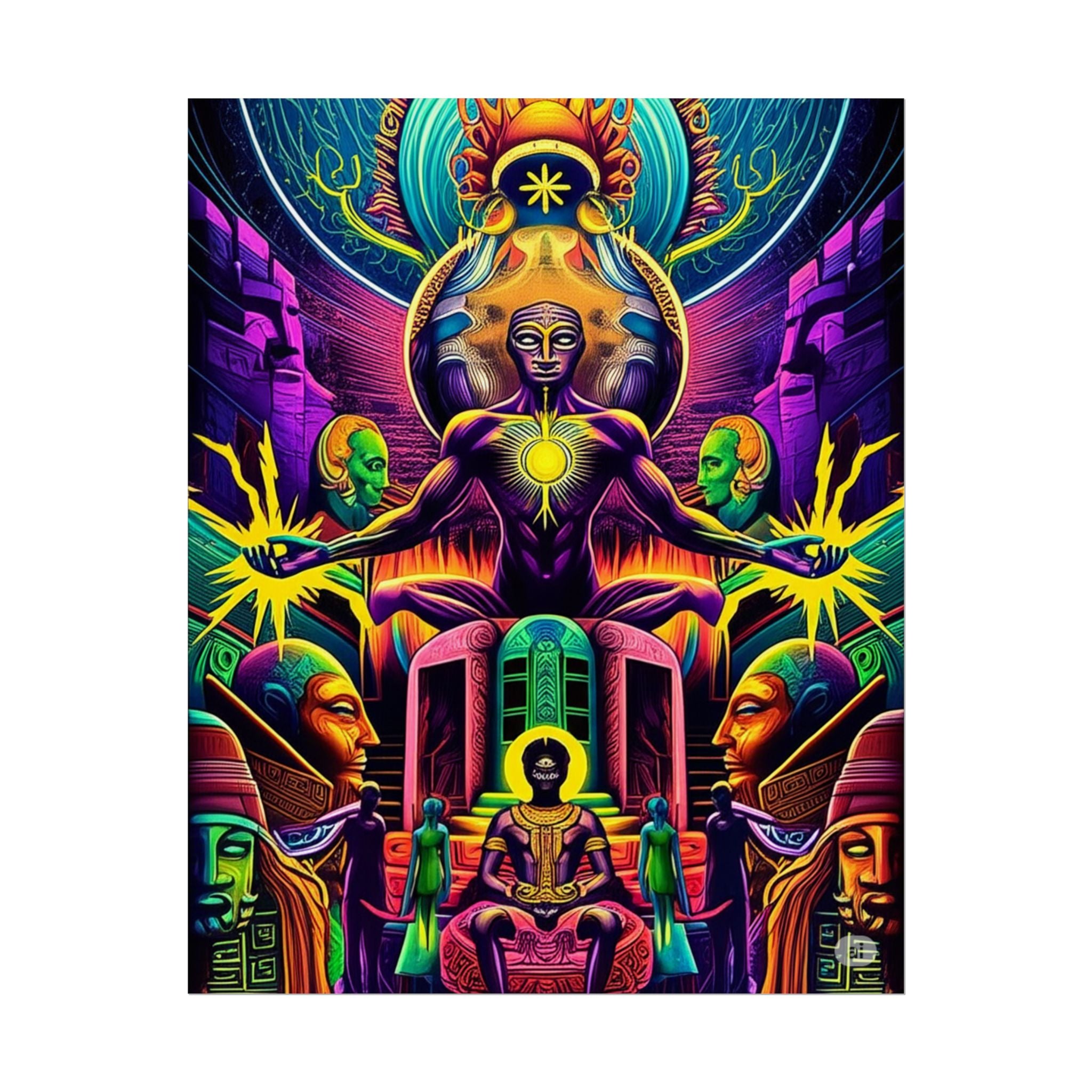 Psychedelic Art Rolled Posters, Colorful Wall Decor, Spiritual Wall Art, Festival Decoration, Bohemian Home Decor