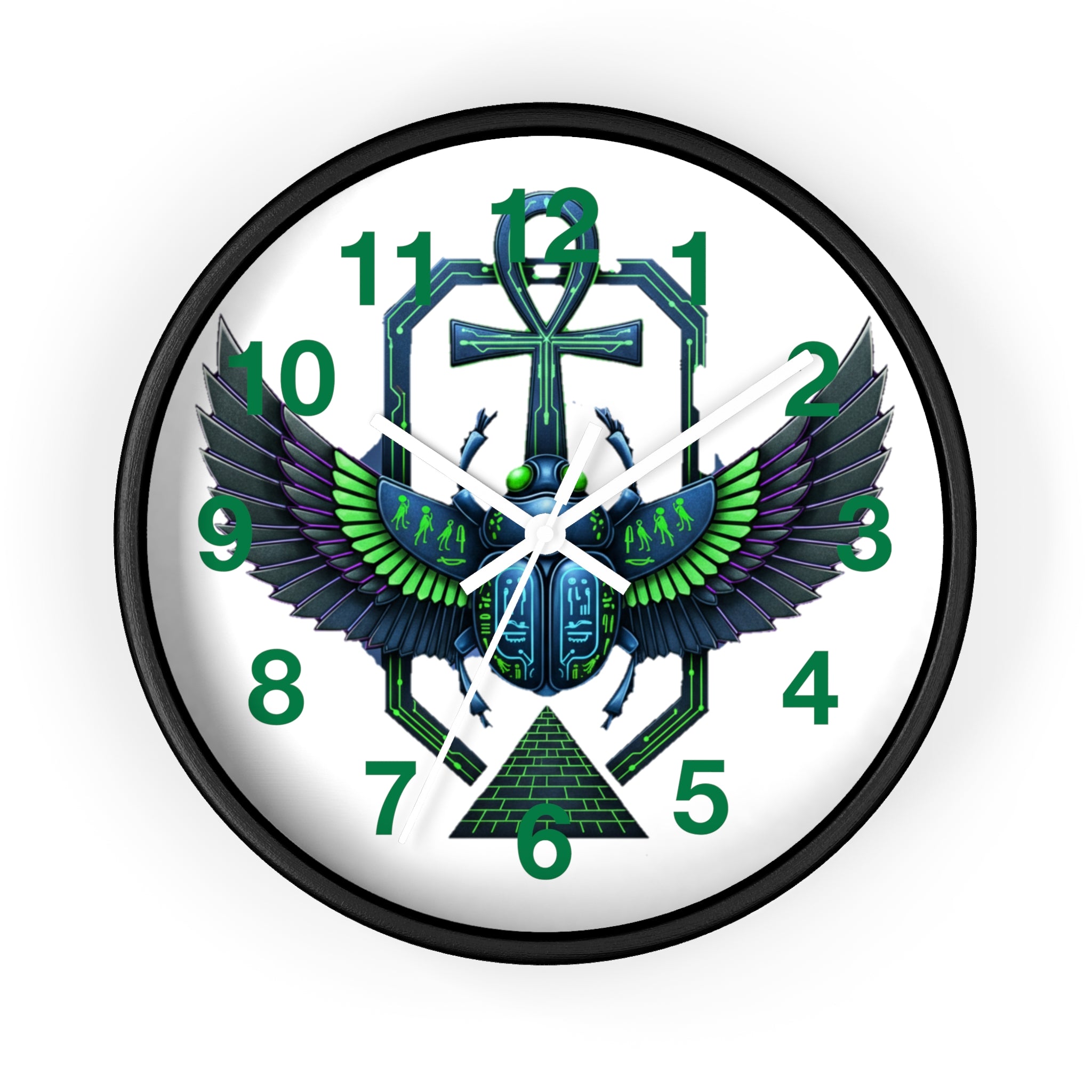 Egyptian Inspired Wall Clock, Unique Home Decor, Gift for Her, Vintage Style, Bohemian Wall Art, Eco-Friendly Timepiece