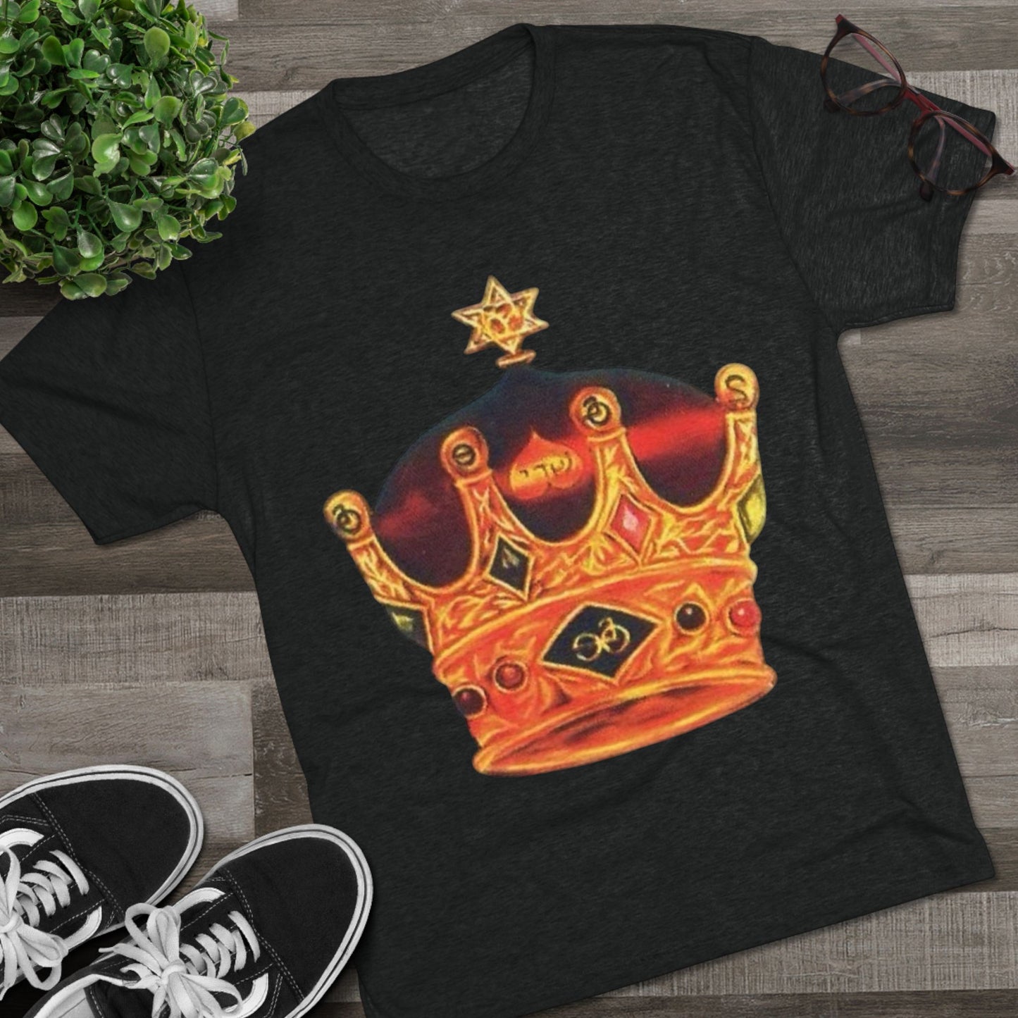 Crowned Glory Tee | Unisex Tri-Blend Crew Tee, King Shirt for Royalty, Everyday Casual Wear, Gift for Birthday, Unique Art Tee