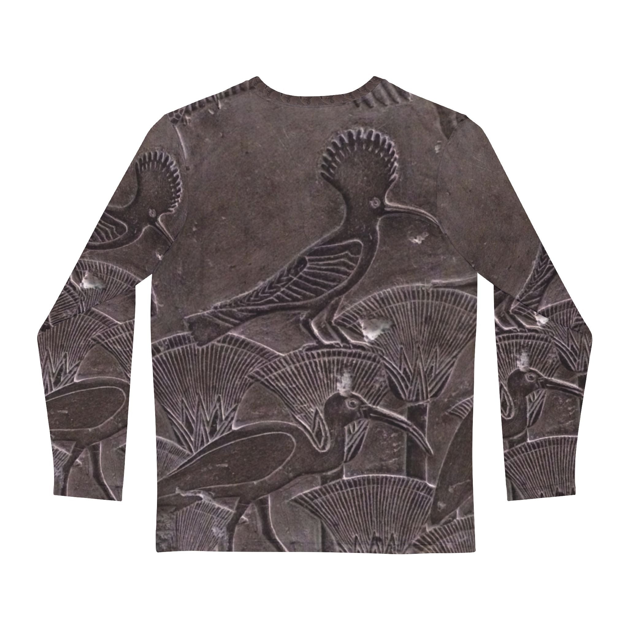 Men's Long Sleeve Nature Print Shirt, Unique Gift for Nature Lovers, Perfect for Casual Wear, Eco-Friendly Fashion, Bird AOP Tee