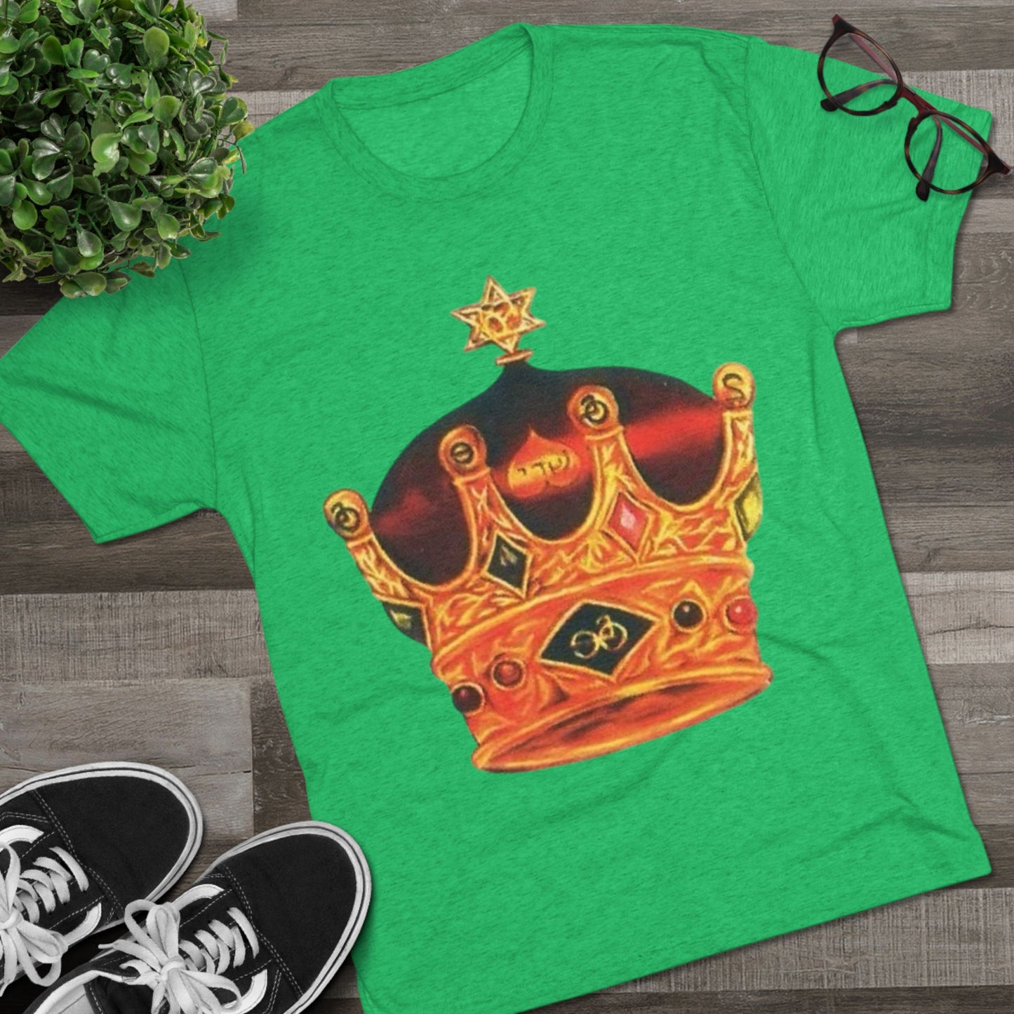 Crowned Glory Tee | Unisex Tri-Blend Crew Tee, King Shirt for Royalty, Everyday Casual Wear, Gift for Birthday, Unique Art Tee