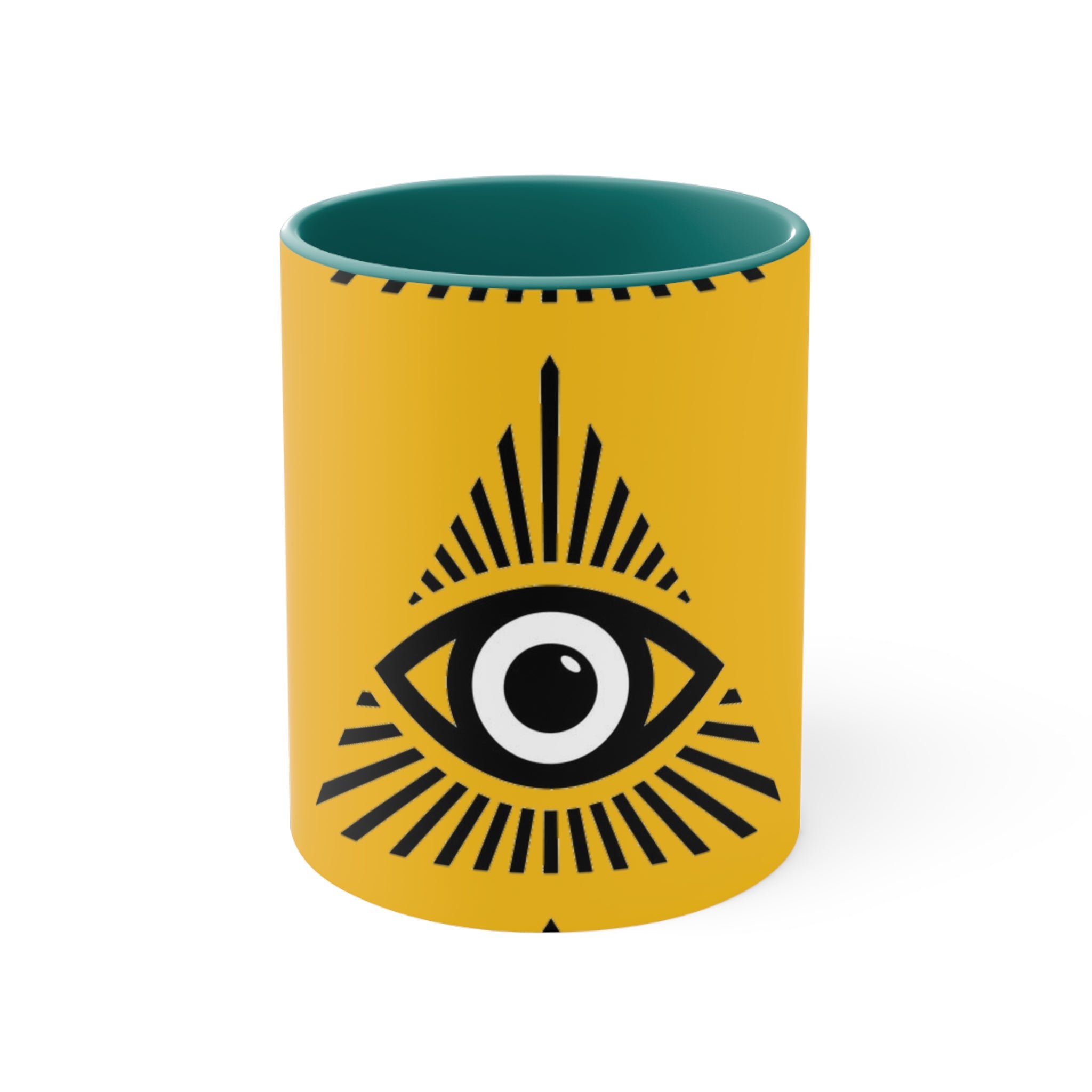 Mystical Eye Accent Mug - Bohemian Coffee Cup, Unique Gift for Occasions, Artistic Home Decor, Tea Mug, Spirituality