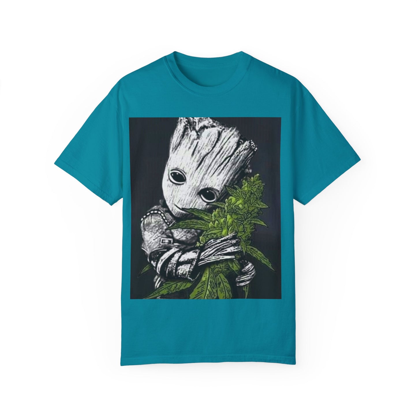 Garment-Dyed T-Shirt - Cute Groot with Plants Graphic