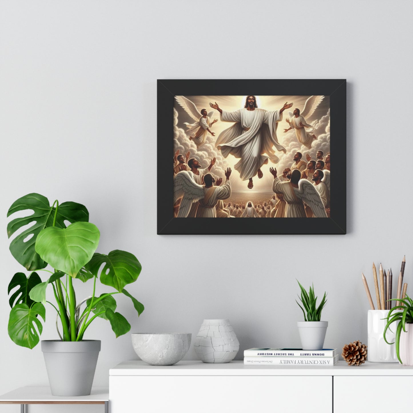 Framed Inspirational Religious Poster, Spiritual Artwork, Christian Home Decor, Gift for Faith, Wall Art for Church or Sanctuary