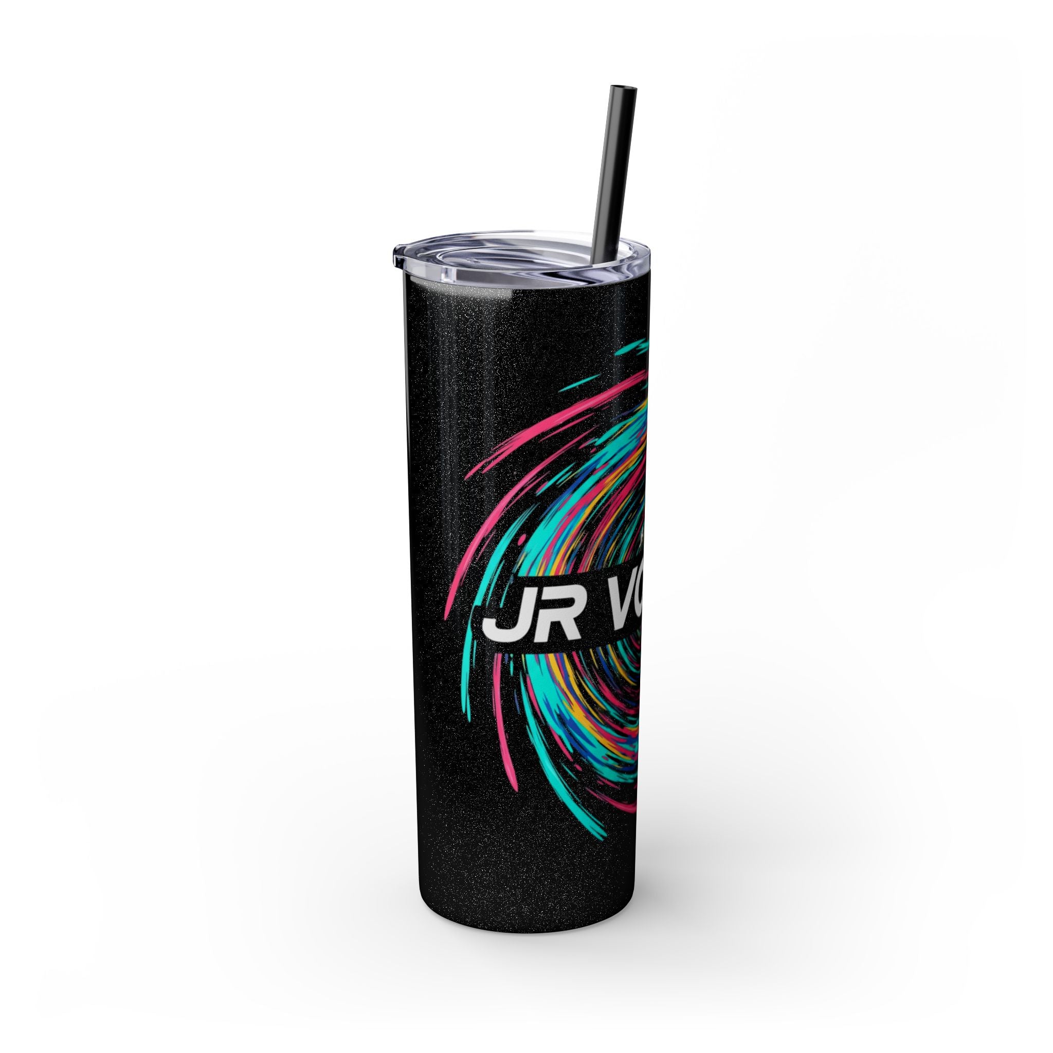 Colorful Swirl Skinny Tumbler with Straw, 20oz | Insulated Drinkware | Perfect for Gifts, Travel, Office, Beach, Summer Vibes