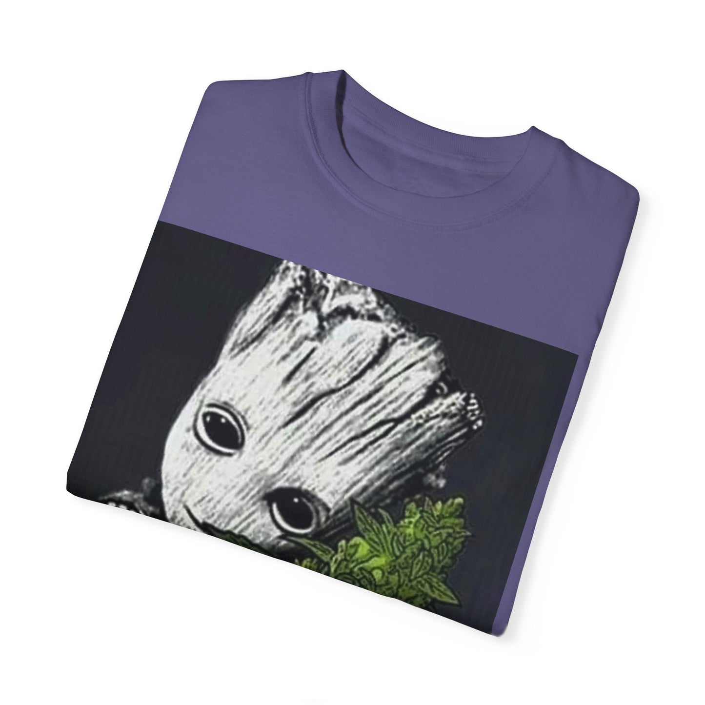 Garment-Dyed T-Shirt - Cute Groot with Plants Graphic