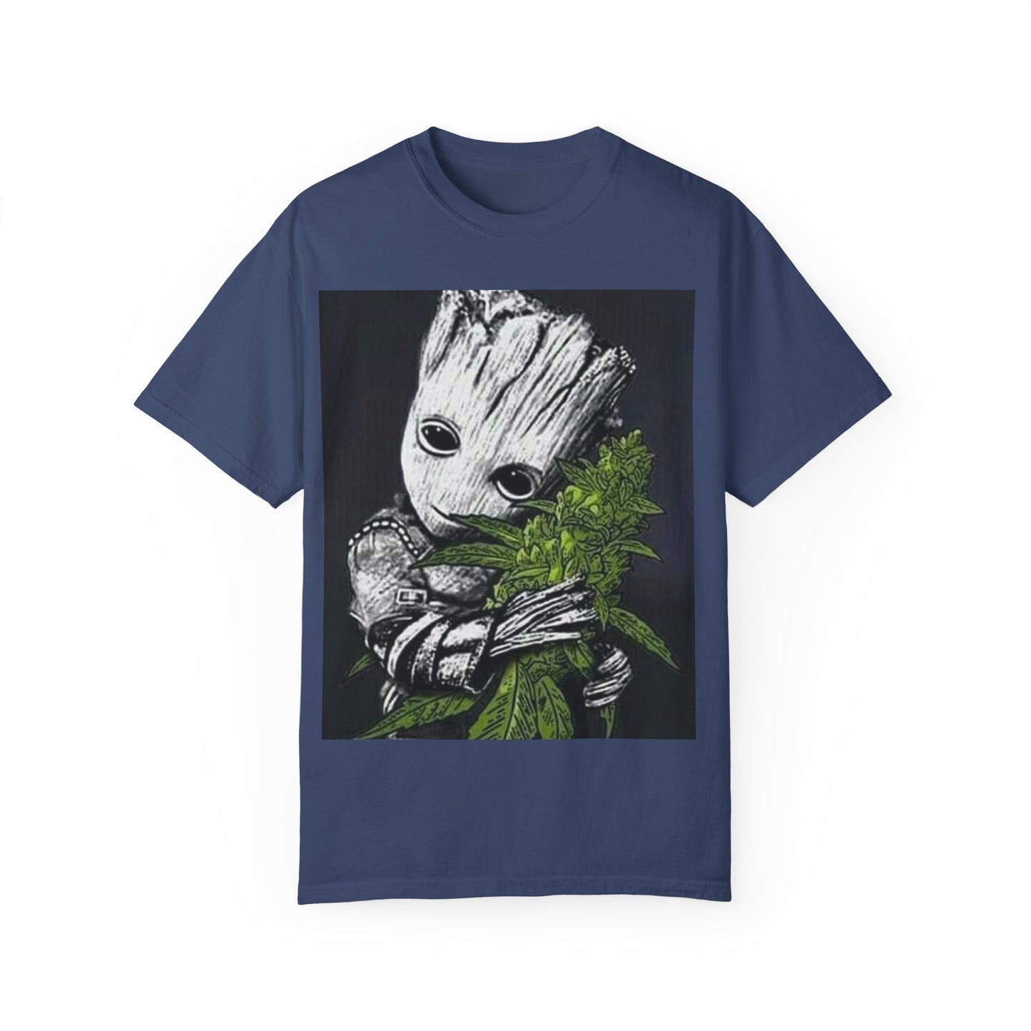 Garment-Dyed T-Shirt - Cute Groot with Plants Graphic
