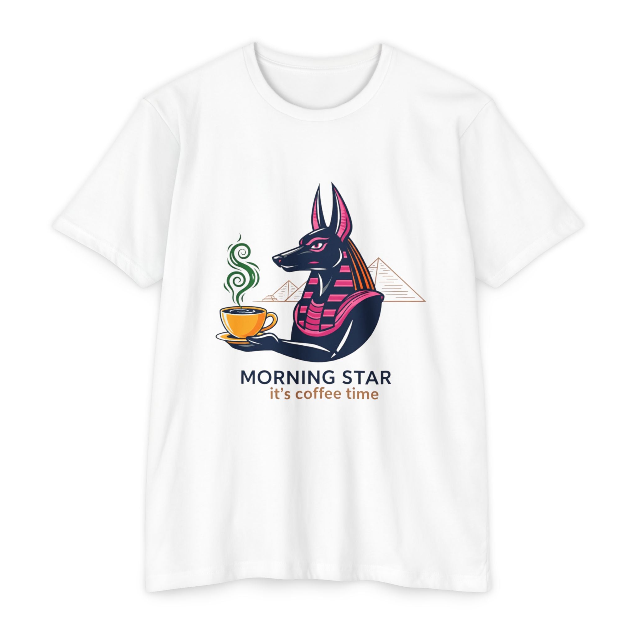 Coffee-Themed Unisex T-Shirt, Morning Star Design, Casual Wear for Dog Lovers, Gift for Coffee Enthusiasts, Fun Animal Art