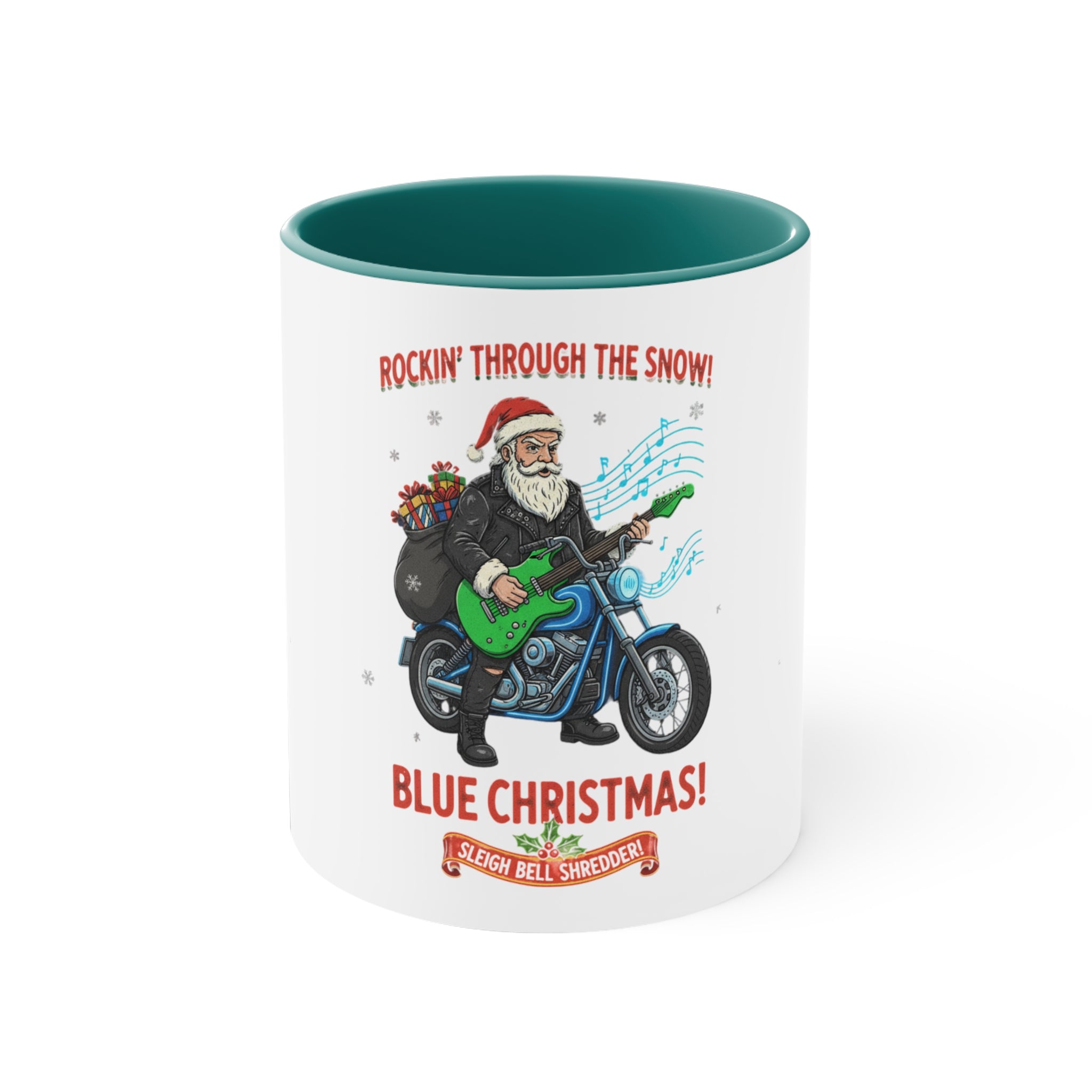 11oz Custom Accent Mug With Blue White Green White Red White Pink White