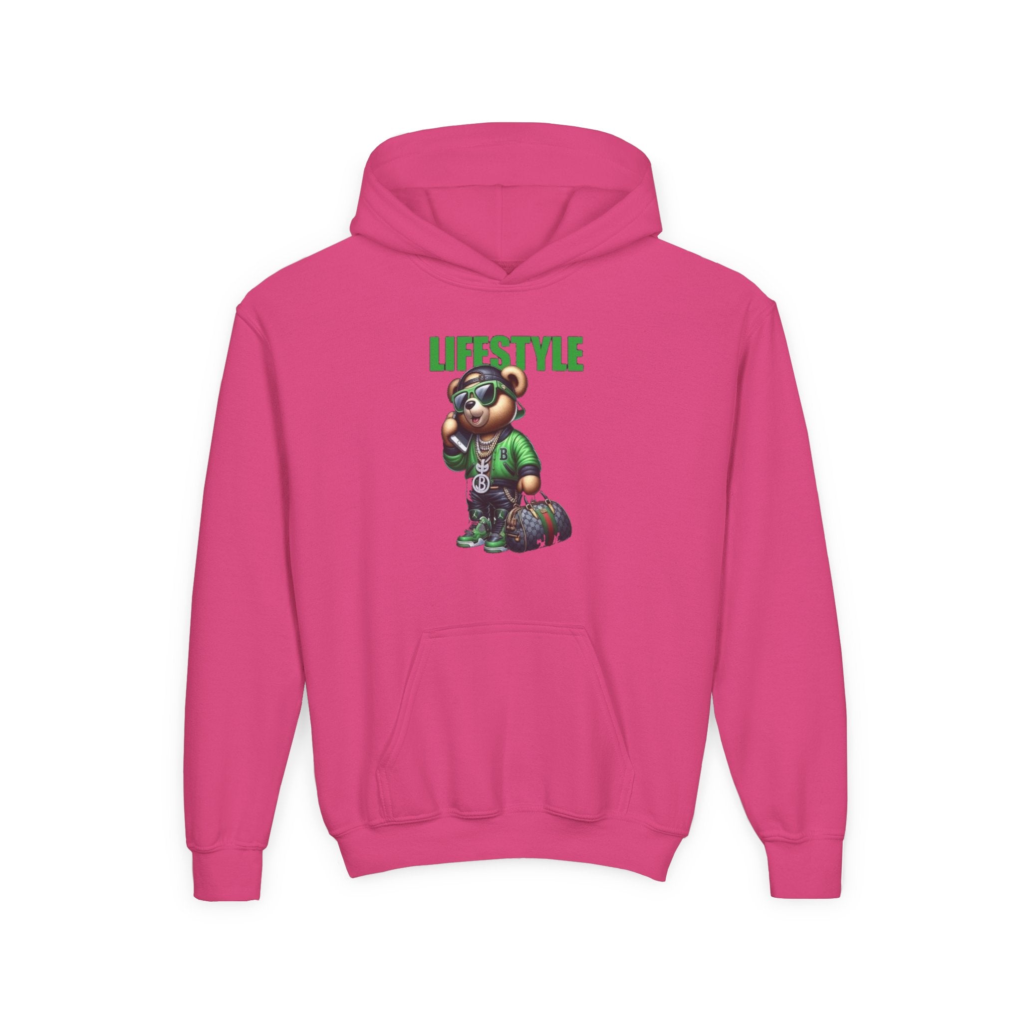Youth Hooded Sweatshirt with Lifestyle Design - Cozy, Stylish, Fun Wear for Kids, Perfect for Casual Days, Gift Ideas, Streetwear