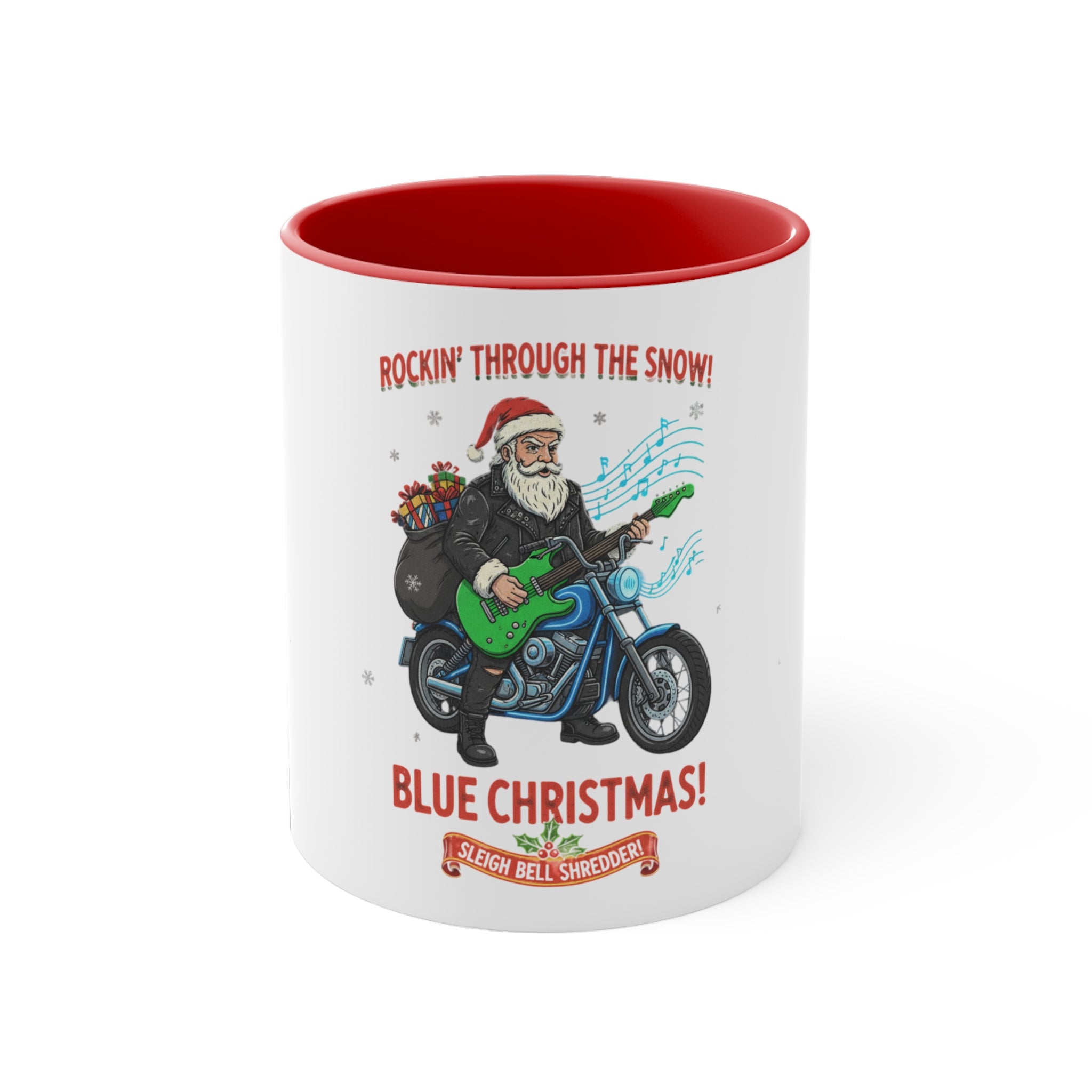 11oz Custom Accent Mug With Blue White Green White Red White Pink White