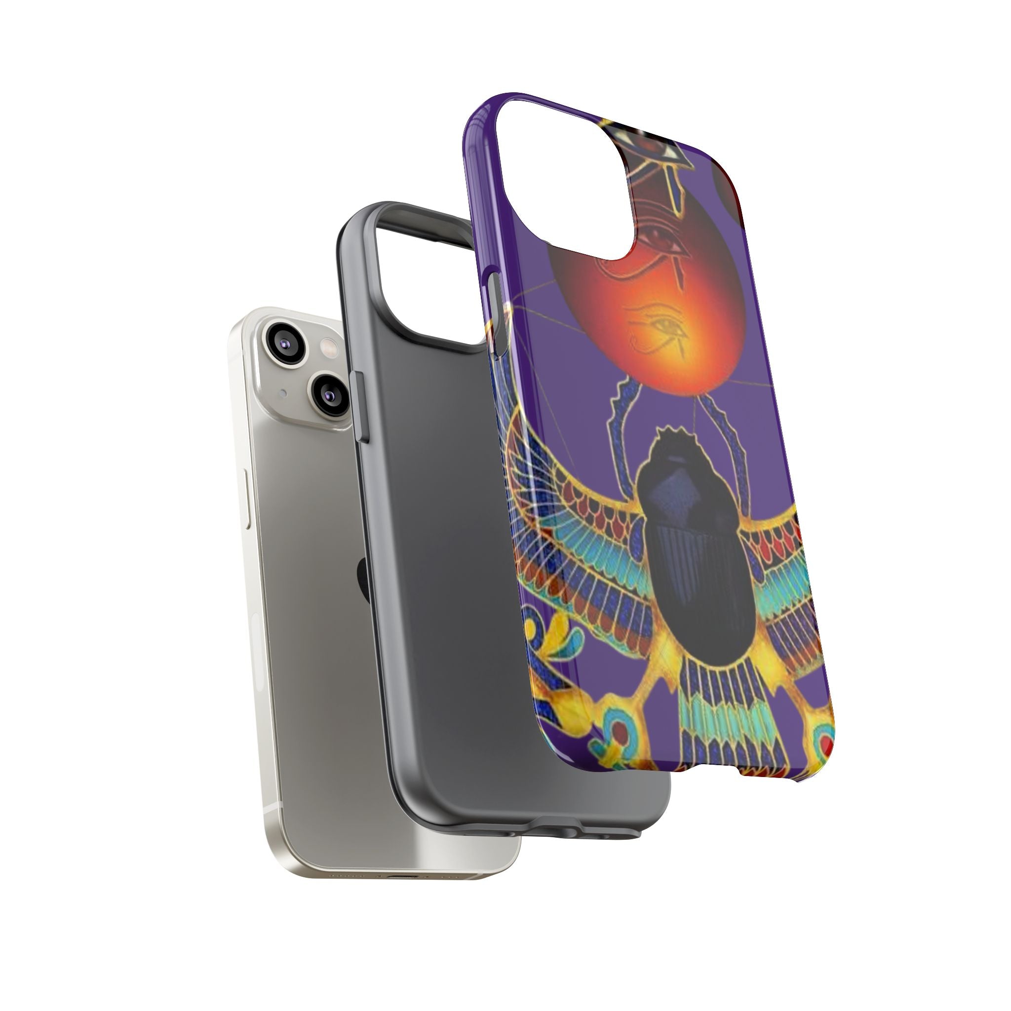 Colorful Phone Case with Egyptian-Inspired Design, Tough Cases for Gift, Phone Protection, Unique Accessories, Festival Style, Phone Cover