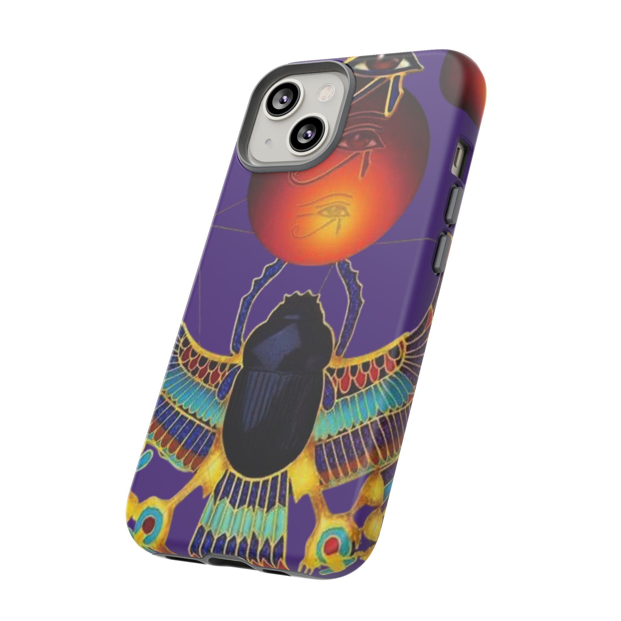 Colorful Phone Case with Egyptian-Inspired Design, Tough Cases for Gift, Phone Protection, Unique Accessories, Festival Style, Phone Cover