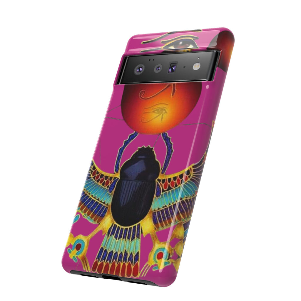 Vibrant Phone Case with Egyptian Inspired Design, Durable Phone Cover, Unique Gift for Her, Artful Accessory for Everyday Use