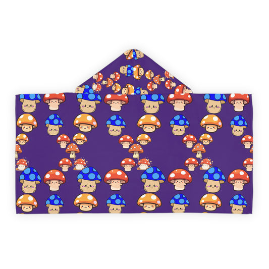 Whimsical Mushroom Youth Hooded Towel, Cute Bath Towel, Kids Beach Cover-Up, Toddler Swim Towel, Fun Gift for Summer
