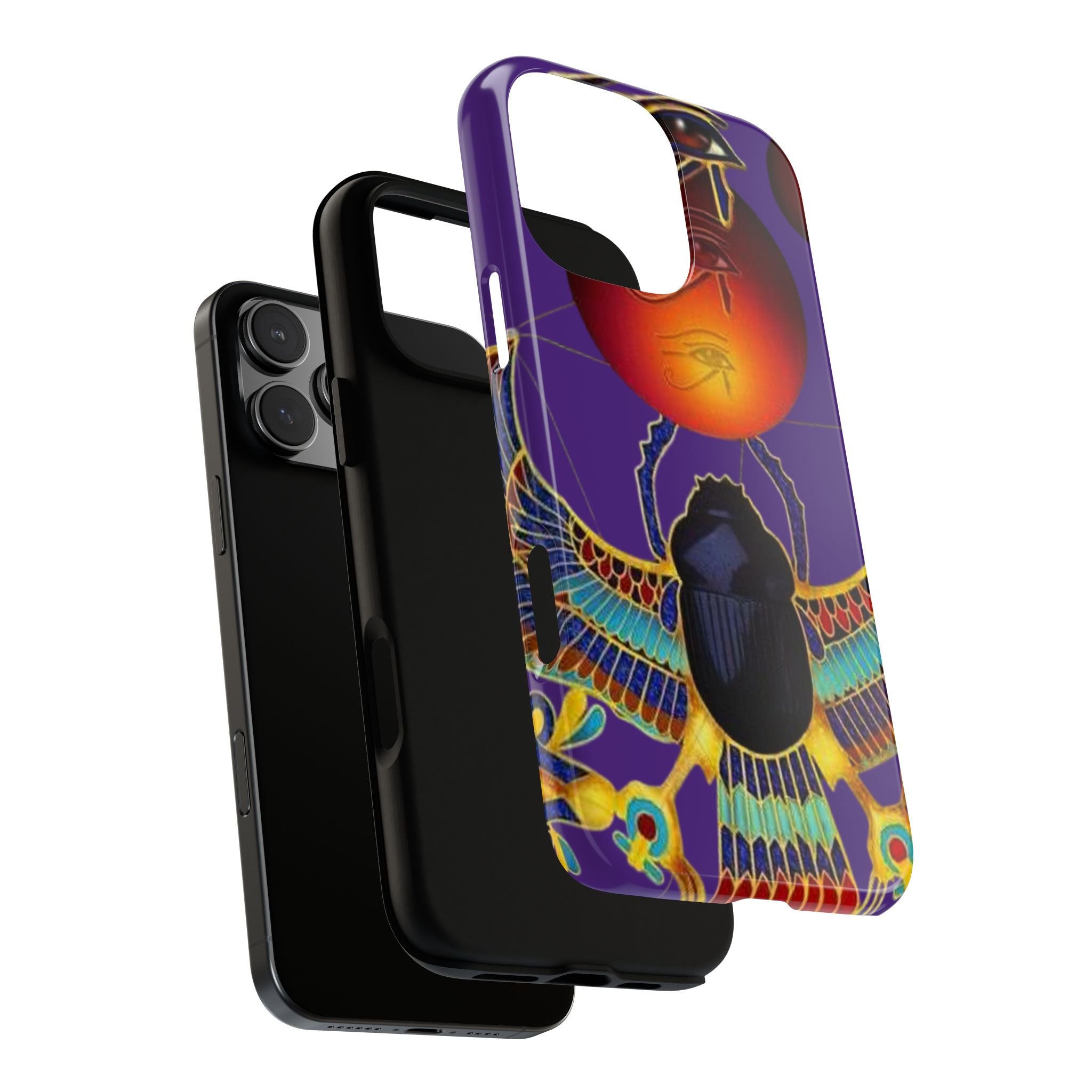 Colorful Phone Case with Egyptian-Inspired Design, Tough Cases for Gift, Phone Protection, Unique Accessories, Festival Style, Phone Cover