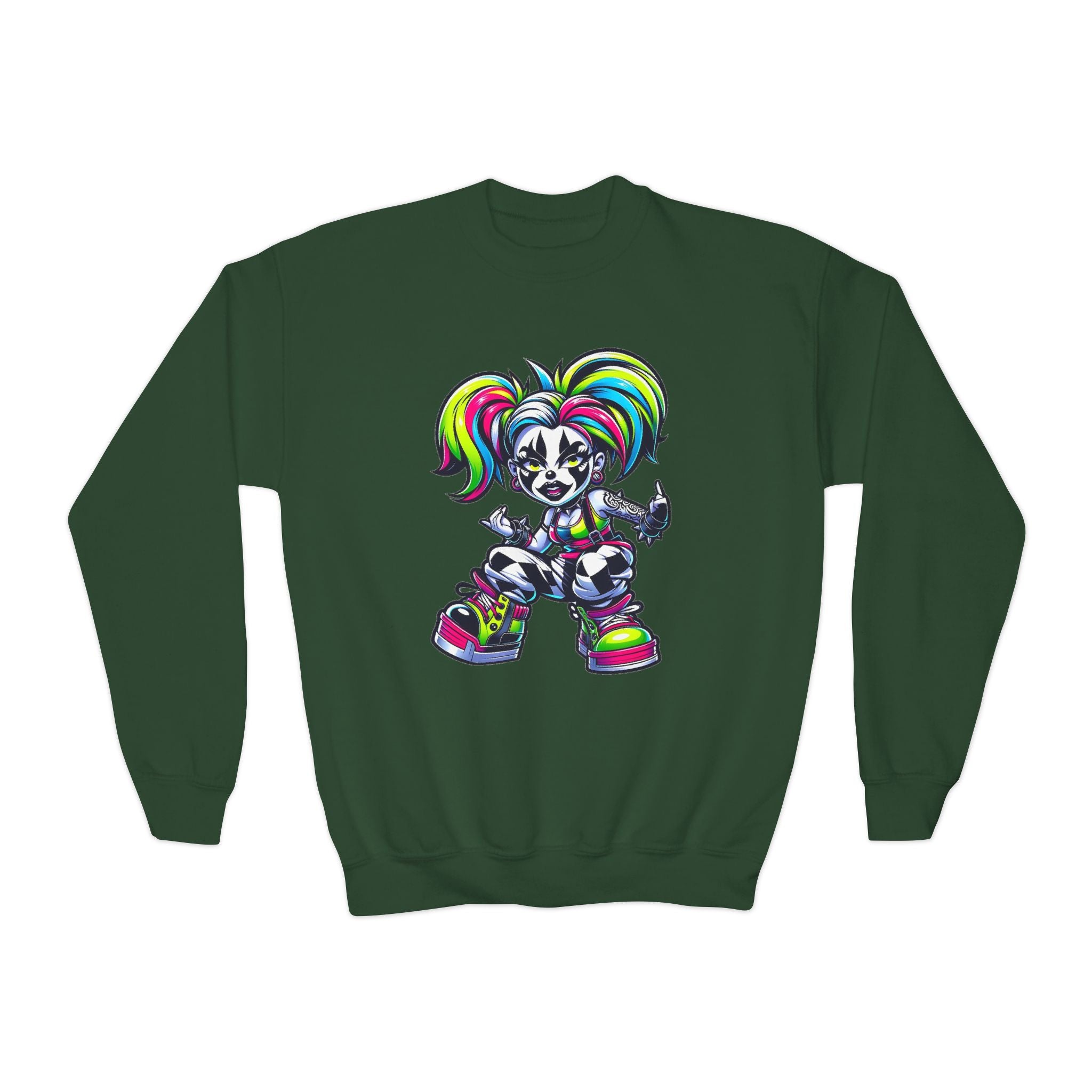 Colorful Graphic Youth Crewneck Sweatshirt, Fun Sweatshirt for Kids, Perfect Gift for Birthdays, Halloween, or Everyday Wear