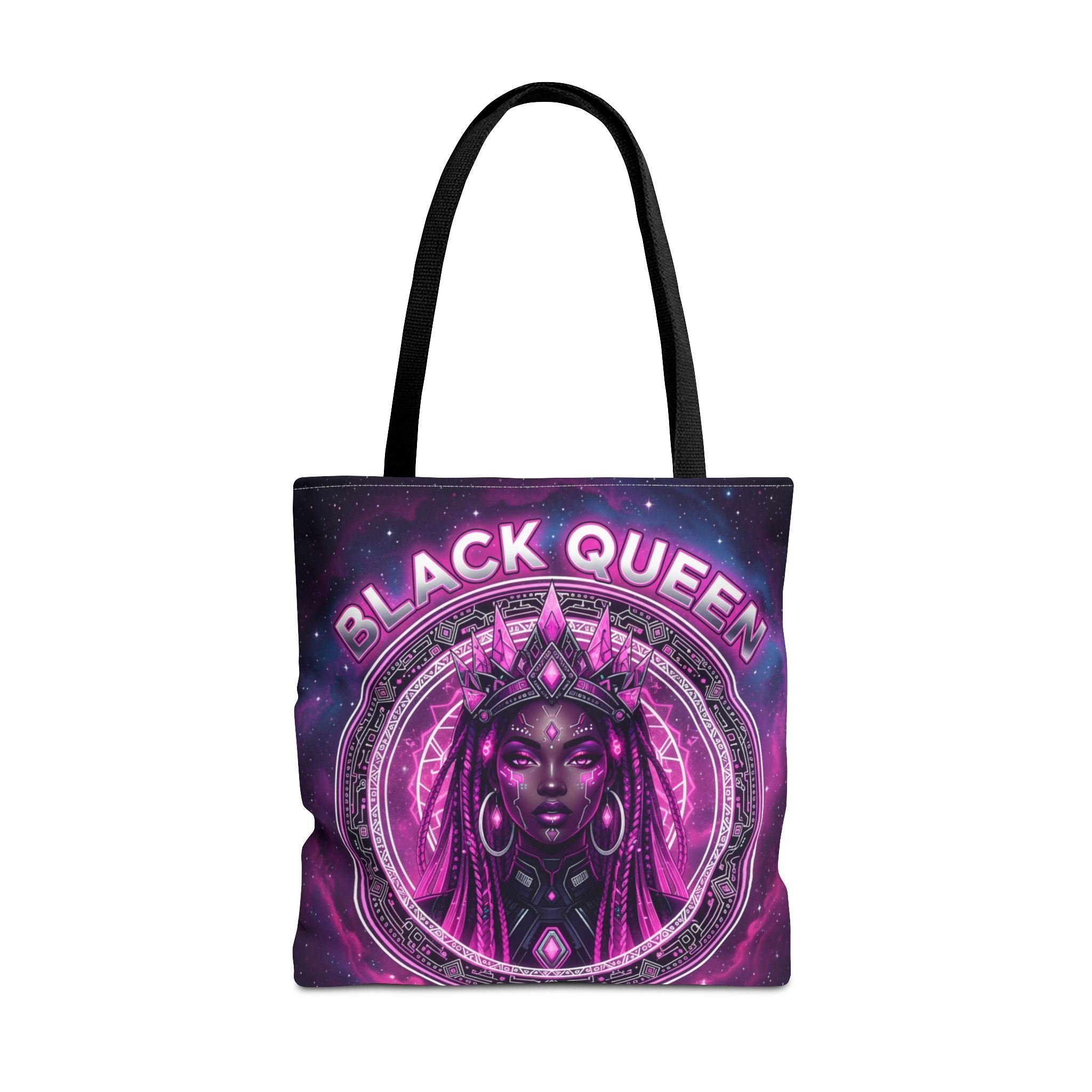 Black Queen Art Tote Bag — Afrocentric Cosmic Portrait Tote