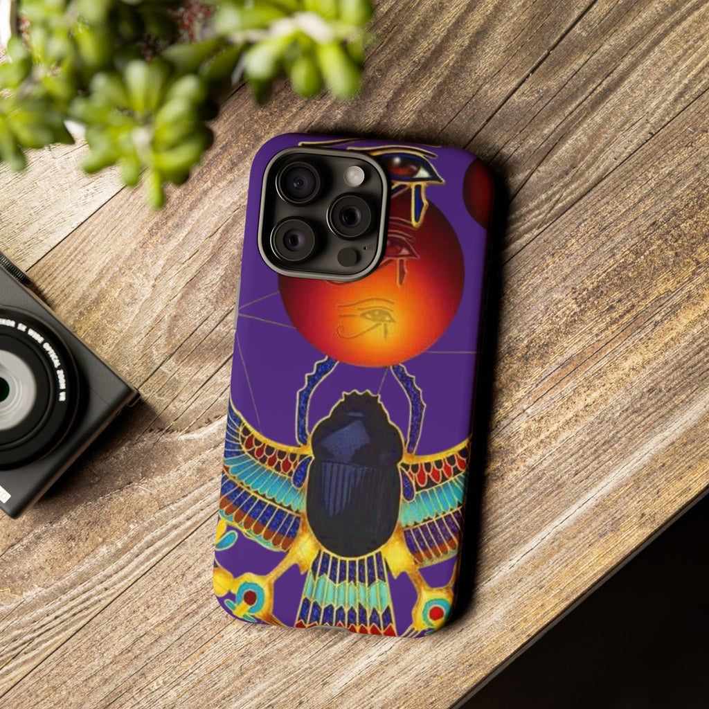 Colorful Phone Case with Egyptian-Inspired Design, Tough Cases for Gift, Phone Protection, Unique Accessories, Festival Style, Phone Cover