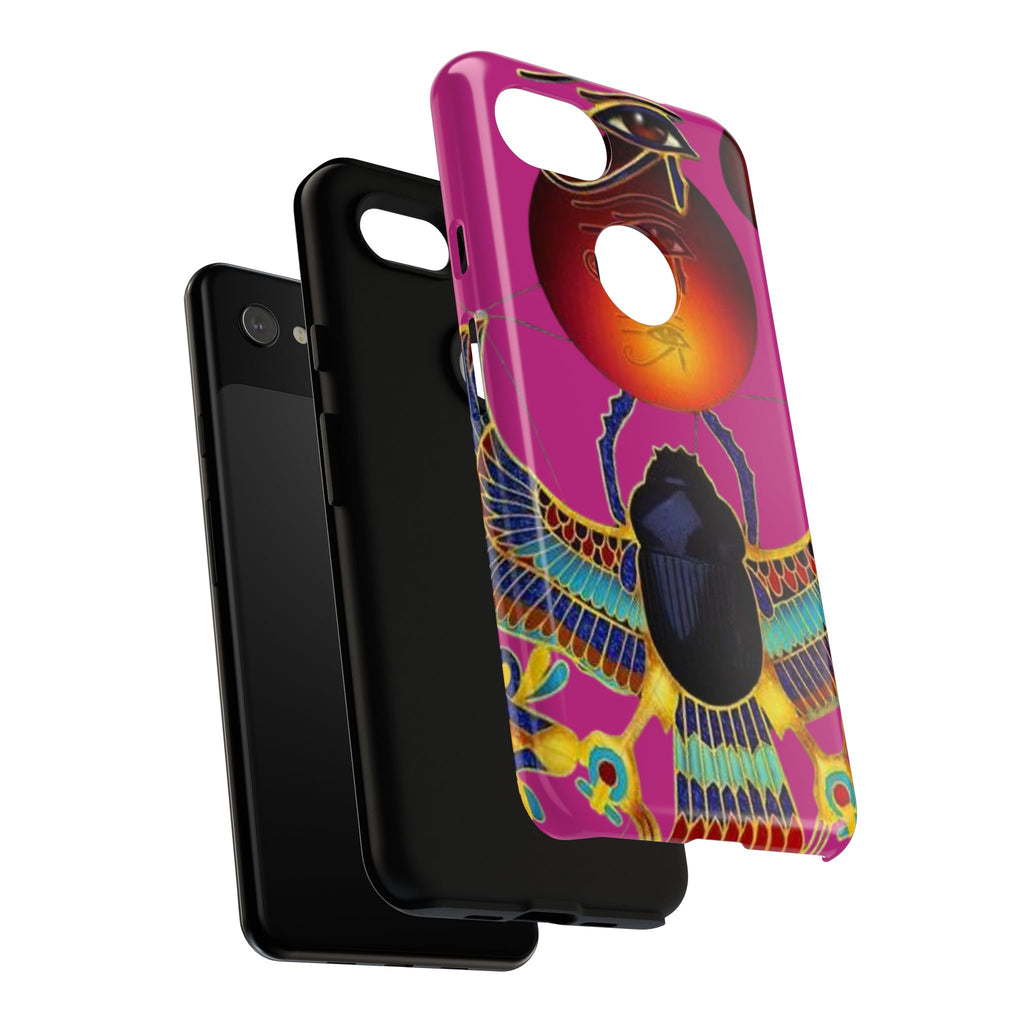Vibrant Phone Case with Egyptian Inspired Design, Durable Phone Cover, Unique Gift for Her, Artful Accessory for Everyday Use