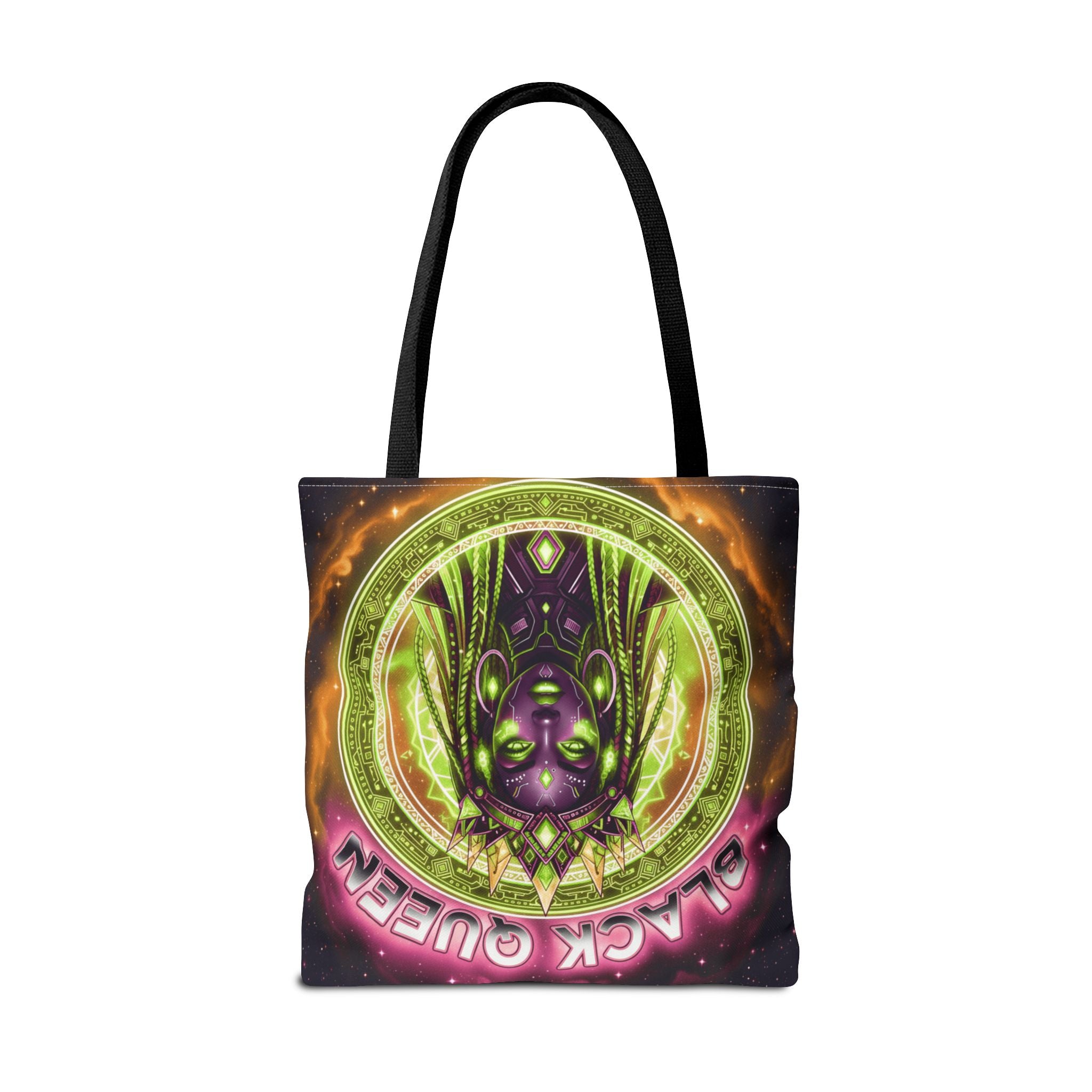 Black Queen Art Tote Bag — Afrocentric Cosmic Portrait Tote