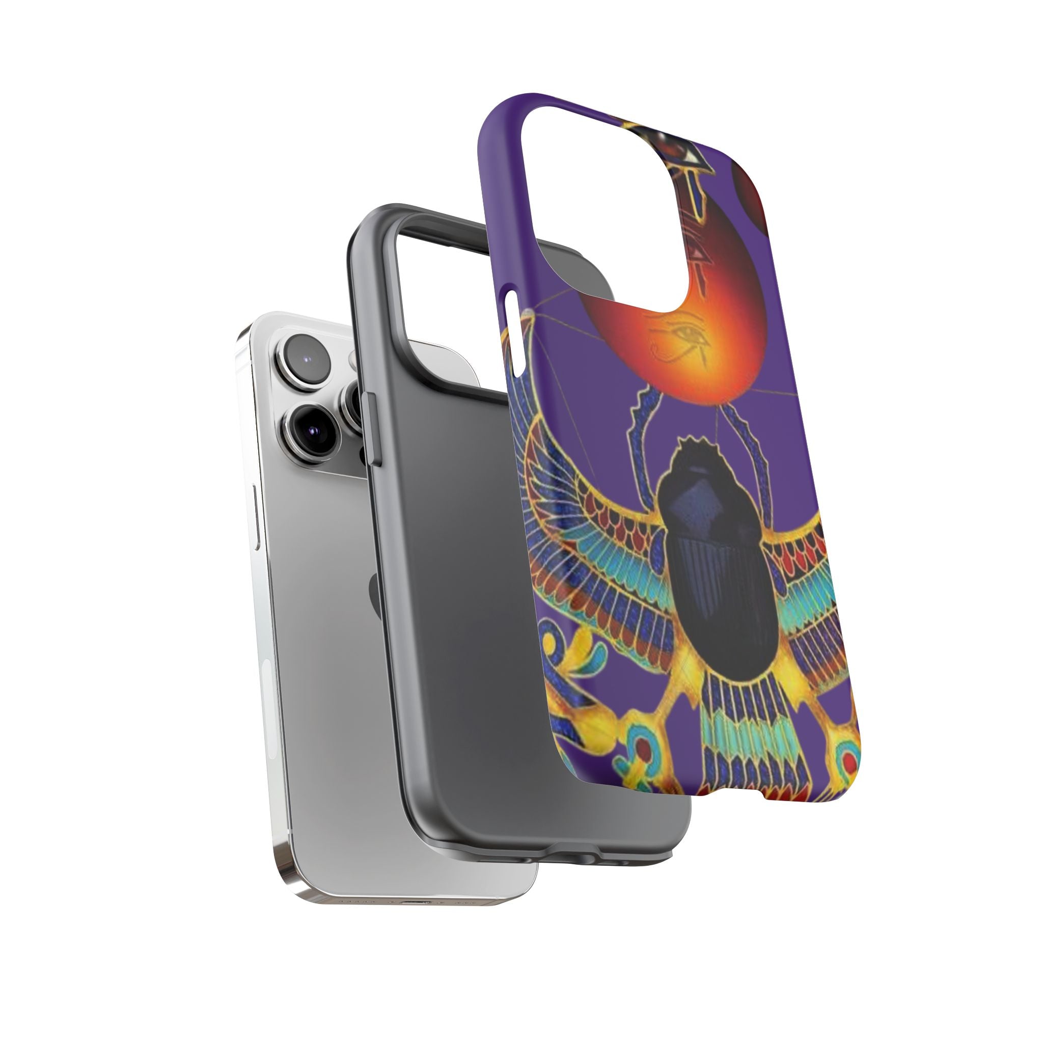 Colorful Phone Case with Egyptian-Inspired Design, Tough Cases for Gift, Phone Protection, Unique Accessories, Festival Style, Phone Cover