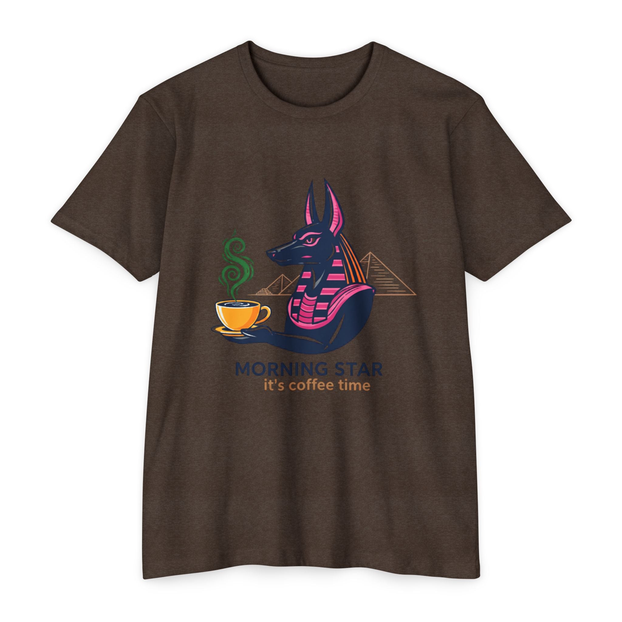 Coffee-Themed Unisex T-Shirt, Morning Star Design, Casual Wear for Dog Lovers, Gift for Coffee Enthusiasts, Fun Animal Art