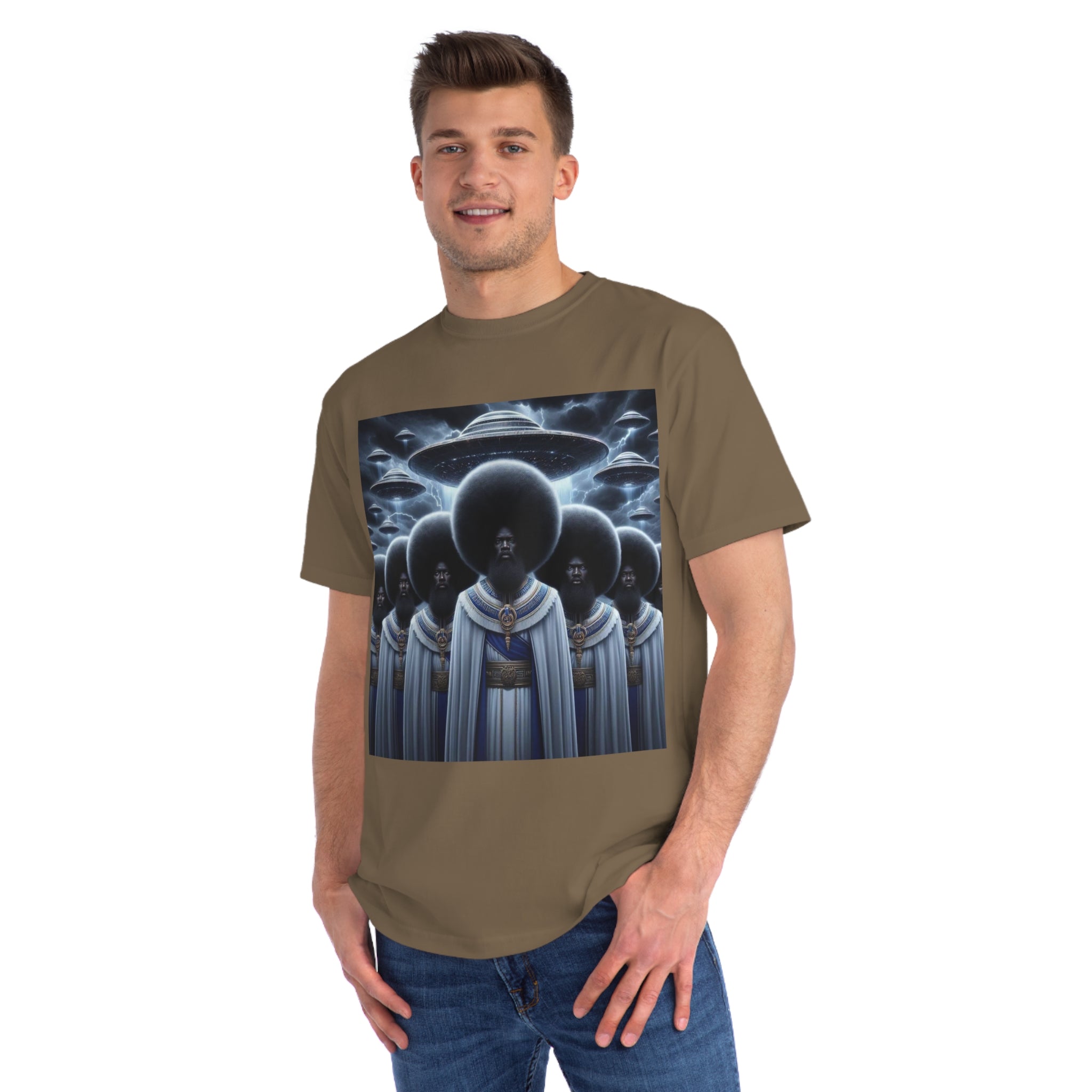 Organic Unisex Classic T-Shirt with Space-Inspired Design, Artistic Tee for Trendsetters, Unique Gift, Comfortable Wear, Cosmic Fashion