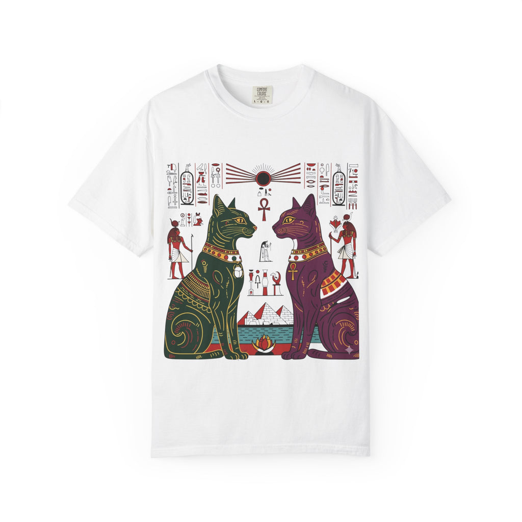 Egyptian Cat Graphic Tee, Vintage Style Shirt, Unisex T-shirt, Cat Lover Gift, Unique Retro Apparel