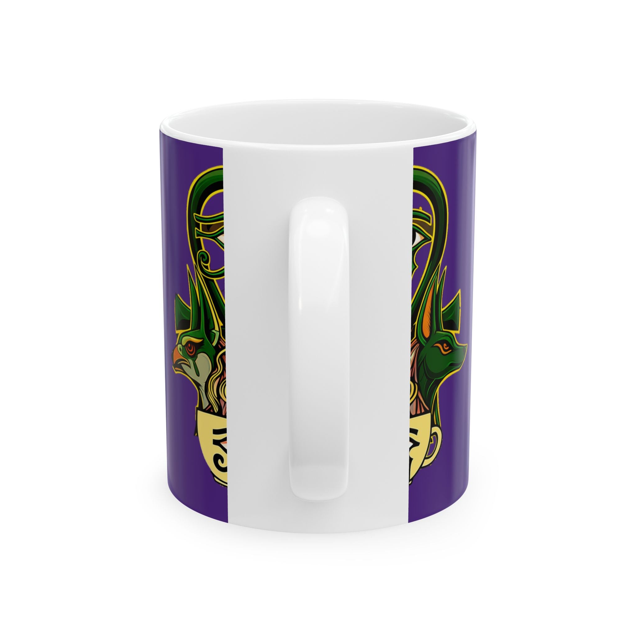 Mystical Egyptian Ceramic Mug - Unique Anubis Design, Coffee Lover Gift, Spiritual Decor, Halloween Accessory, Tea Cup