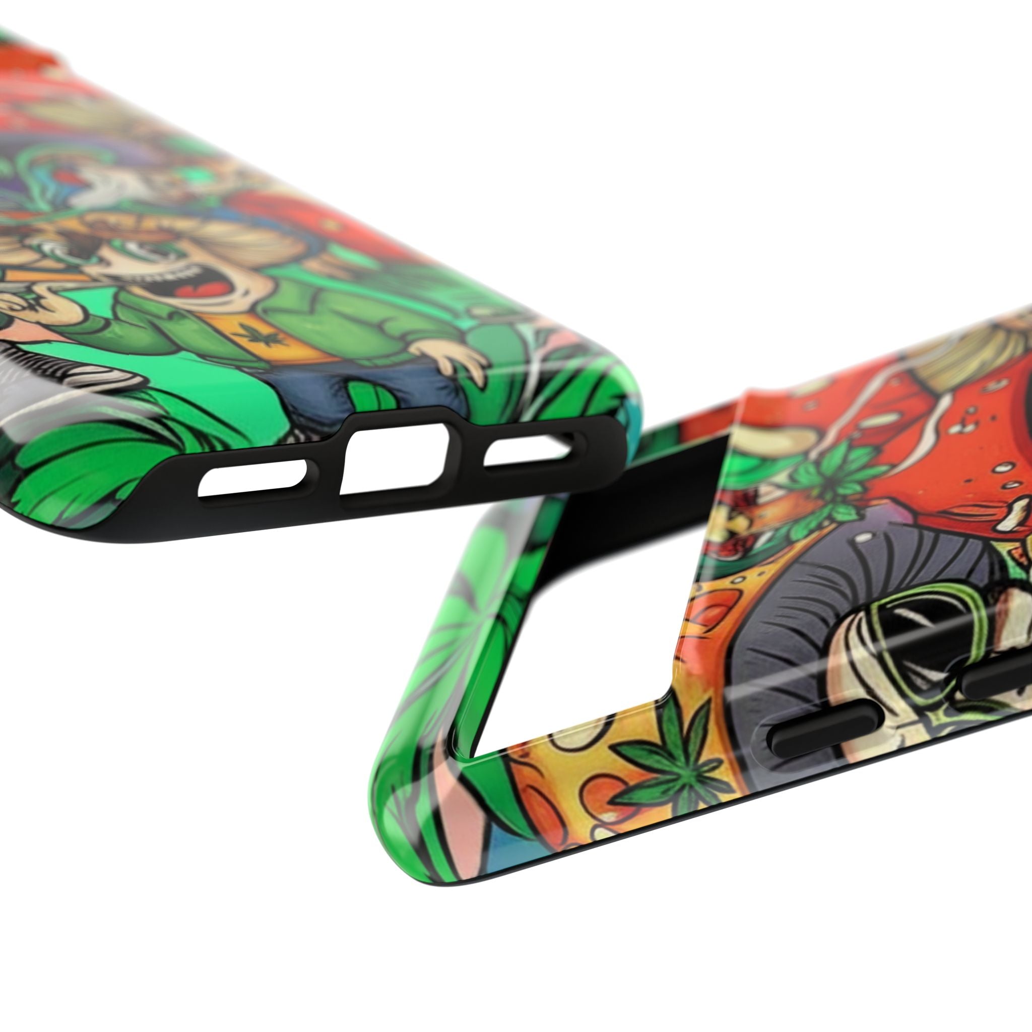 Vibrant Phone Case Featuring Funky Mushroom Art, Tough Cases, Trendy Accessories, Unique Gifts, Eclectic Style, Phone Protection
