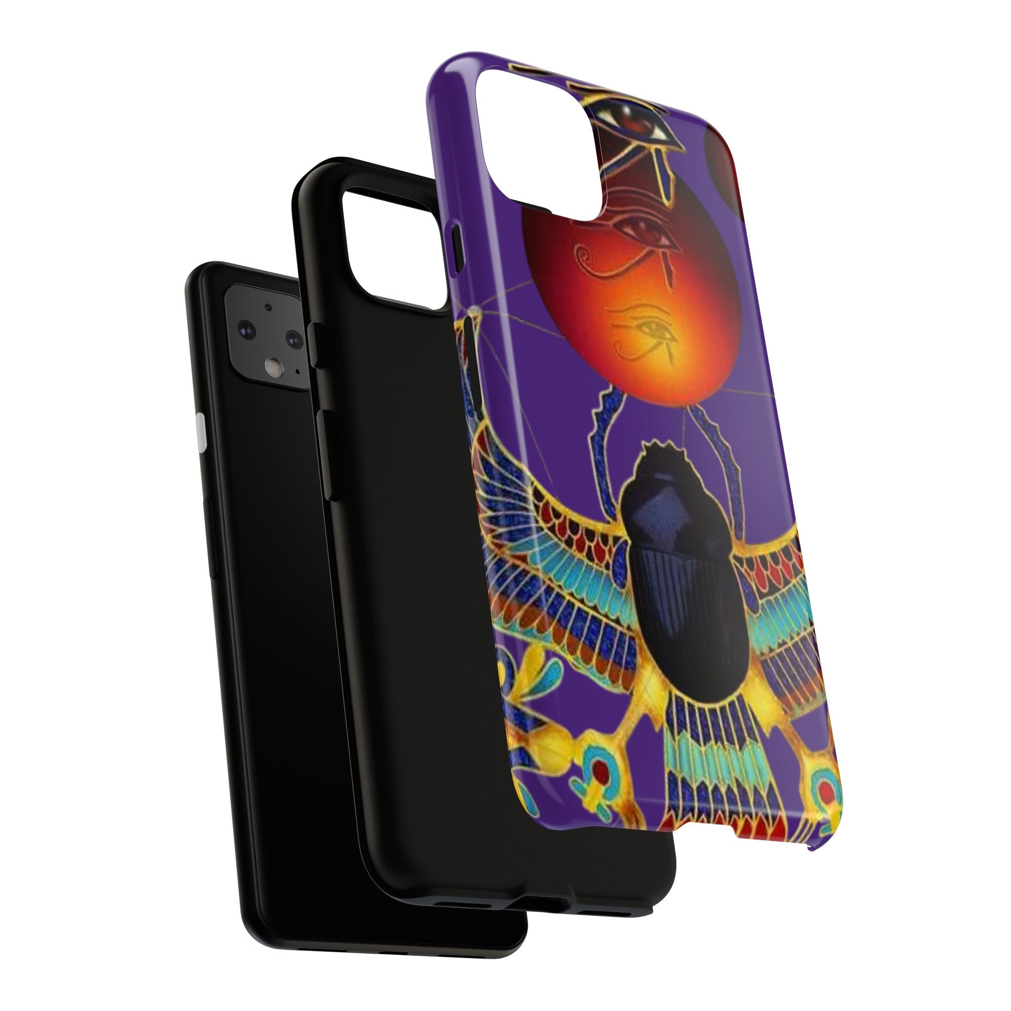 Colorful Phone Case with Egyptian-Inspired Design, Tough Cases for Gift, Phone Protection, Unique Accessories, Festival Style, Phone Cover