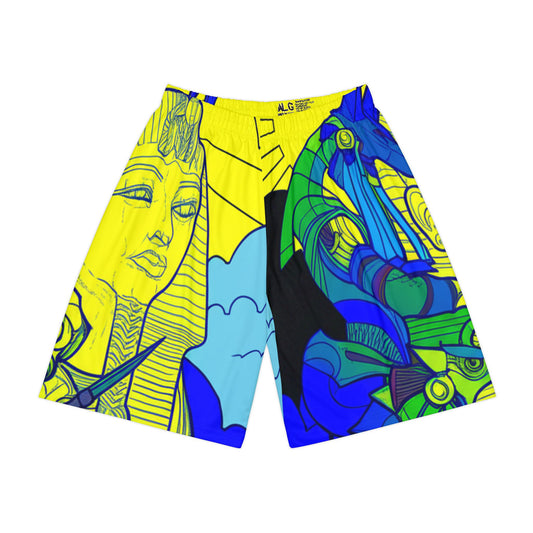 Copy of Vibrant Egyptian Themed Men's Sports Shorts, Cool Beach Shorts, Workout Wear, Summer Activewear, AOP Athletic Shorts
