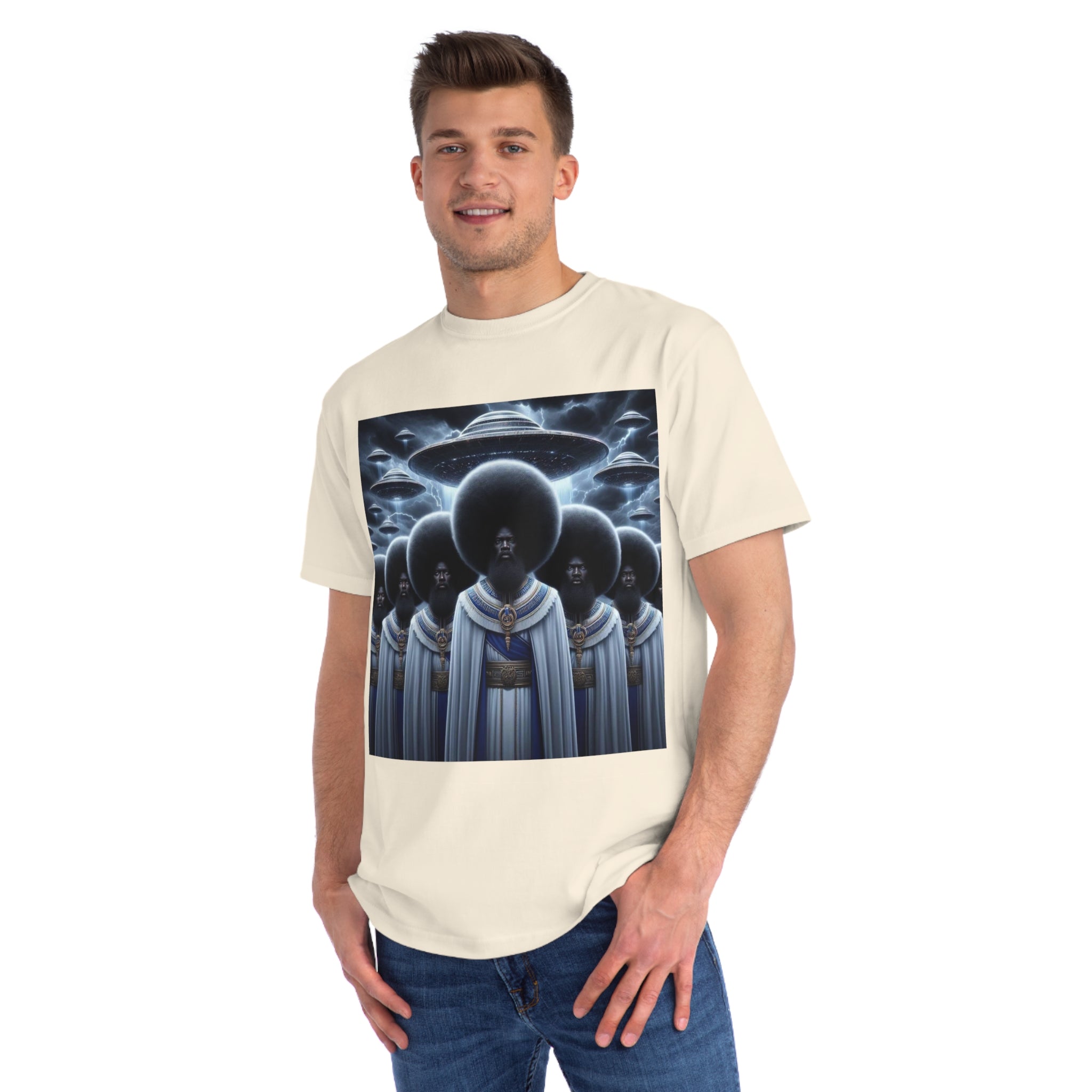 Organic Unisex Classic T-Shirt with Space-Inspired Design, Artistic Tee for Trendsetters, Unique Gift, Comfortable Wear, Cosmic Fashion