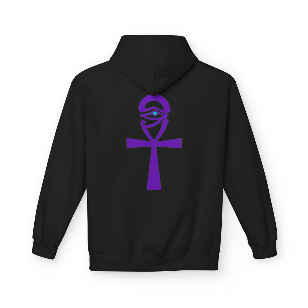 Ankh Symbol Fleece Hoodie | Unisex Cozy Wear for Spiritual Souls, Perfect Gift for Festivals, Meditation, and Everyday Comfort