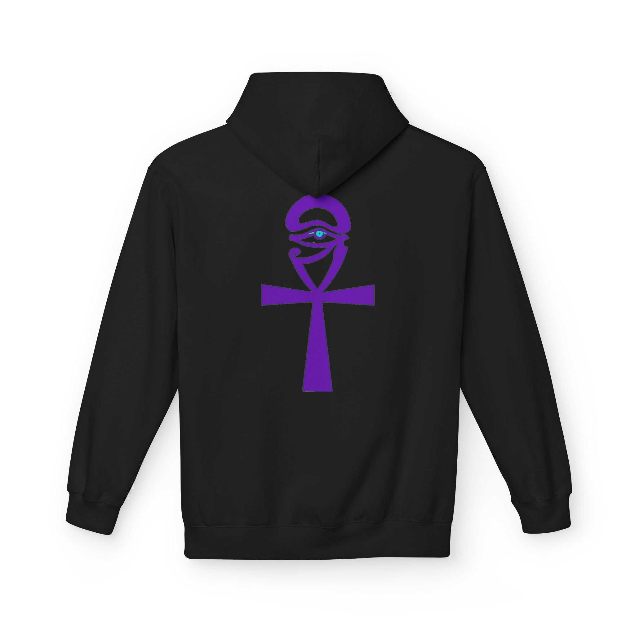 Ankh Symbol Fleece Hoodie | Unisex Cozy Wear for Spiritual Souls, Perfect Gift for Festivals, Meditation, and Everyday Comfort
