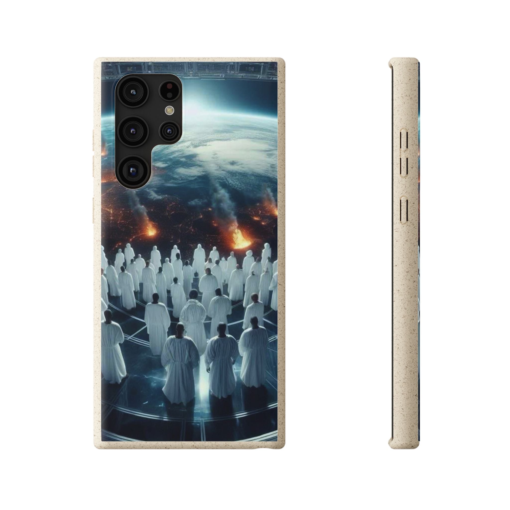 Galactic Gathering Biodegradable Phone Case - Eco-Friendly Cosmic Design