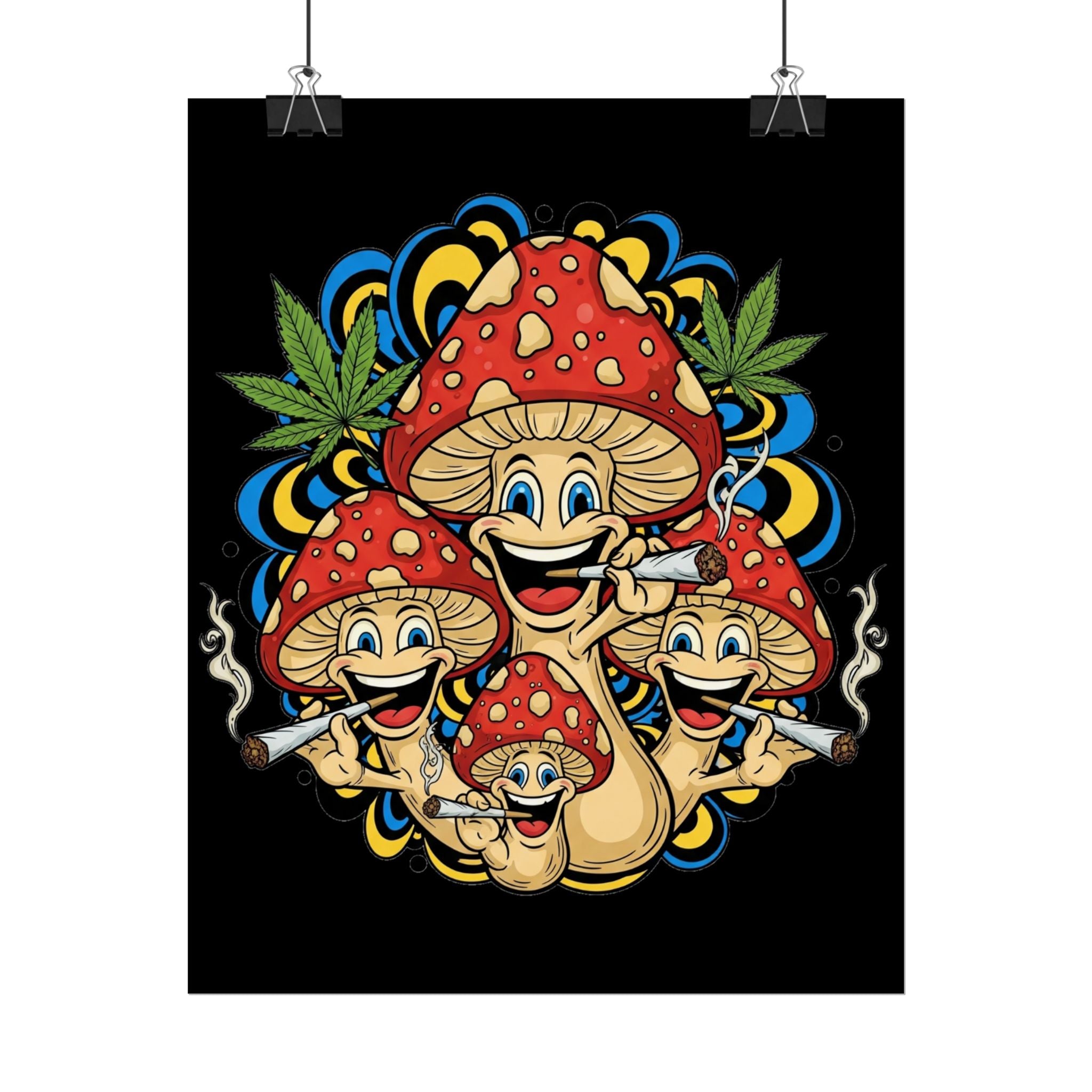 Whimsical Mushroom Art Prints, Psychedelic Decor, Unique Wall Art, Gift for Mushroom Lovers, Bohemian Home Decor